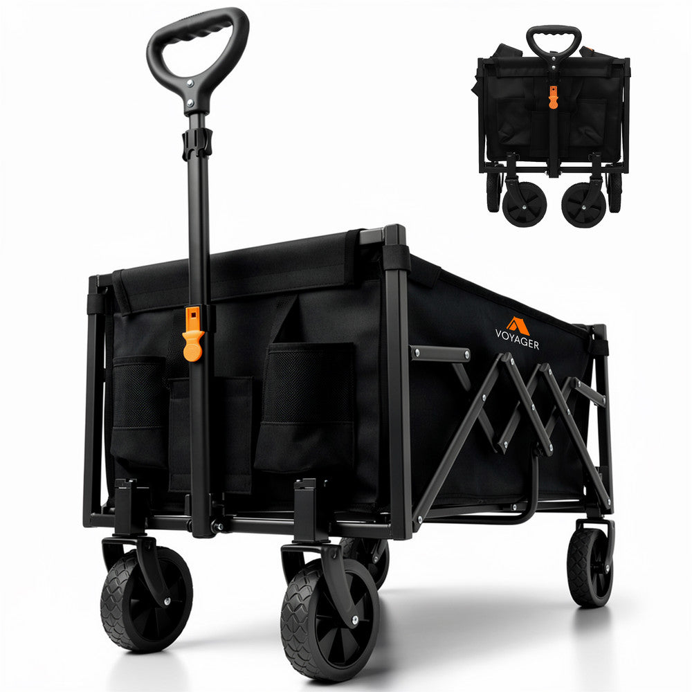 Voyager Lightweight Camping Wagon – 100 Kg Capacity – Ultra Lightweight Foldable Outdoor Cart – Compact Design, Durable Fabric, Easy Portability – Camping & Outdoor Trolley-120L