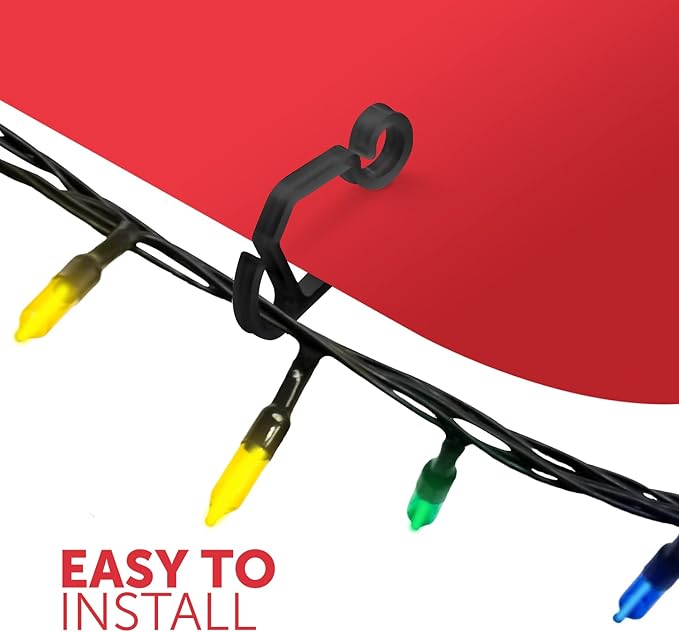Kraft & Co Gutter Hooks – Outdoor Hanging Clips for Lighting | Perfect for Garden String Lights, Christmas Fairy Lights | Strong Plastic Mini Guttering Hooks for Decorations
