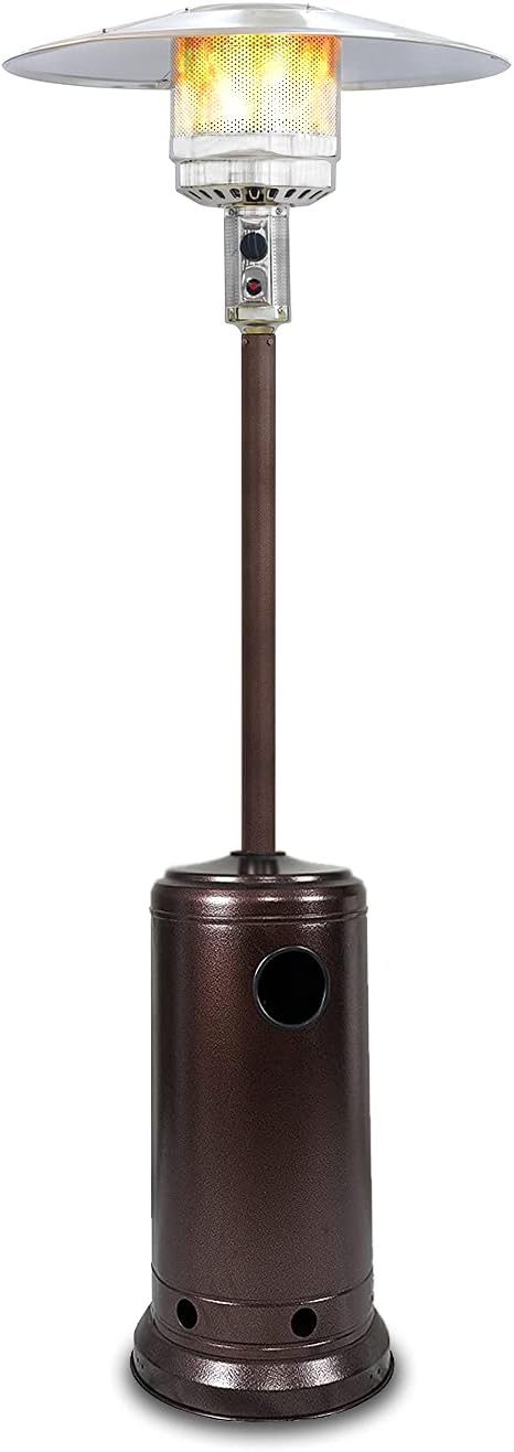 Keplin Outdoor Patio Gas Heater – High Output Propane, Butane, LPG Compatible Heater for Cafes, Restaurants & Gardens – Durable, Safety Features, Mobile with Wheels & Piezoelectric Ignition