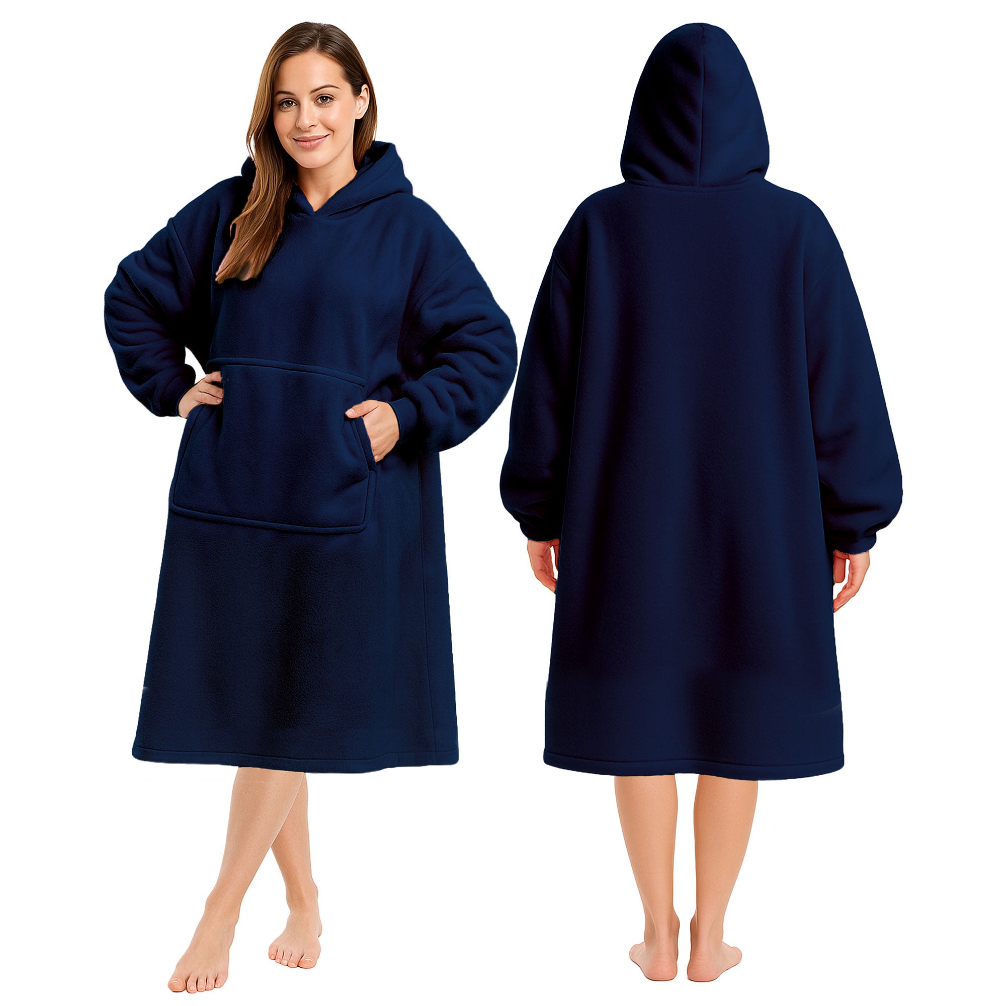Oversized Blanket Hoodie - Thermal, Soft & Comfortable and Long Length Throw Hoodie
