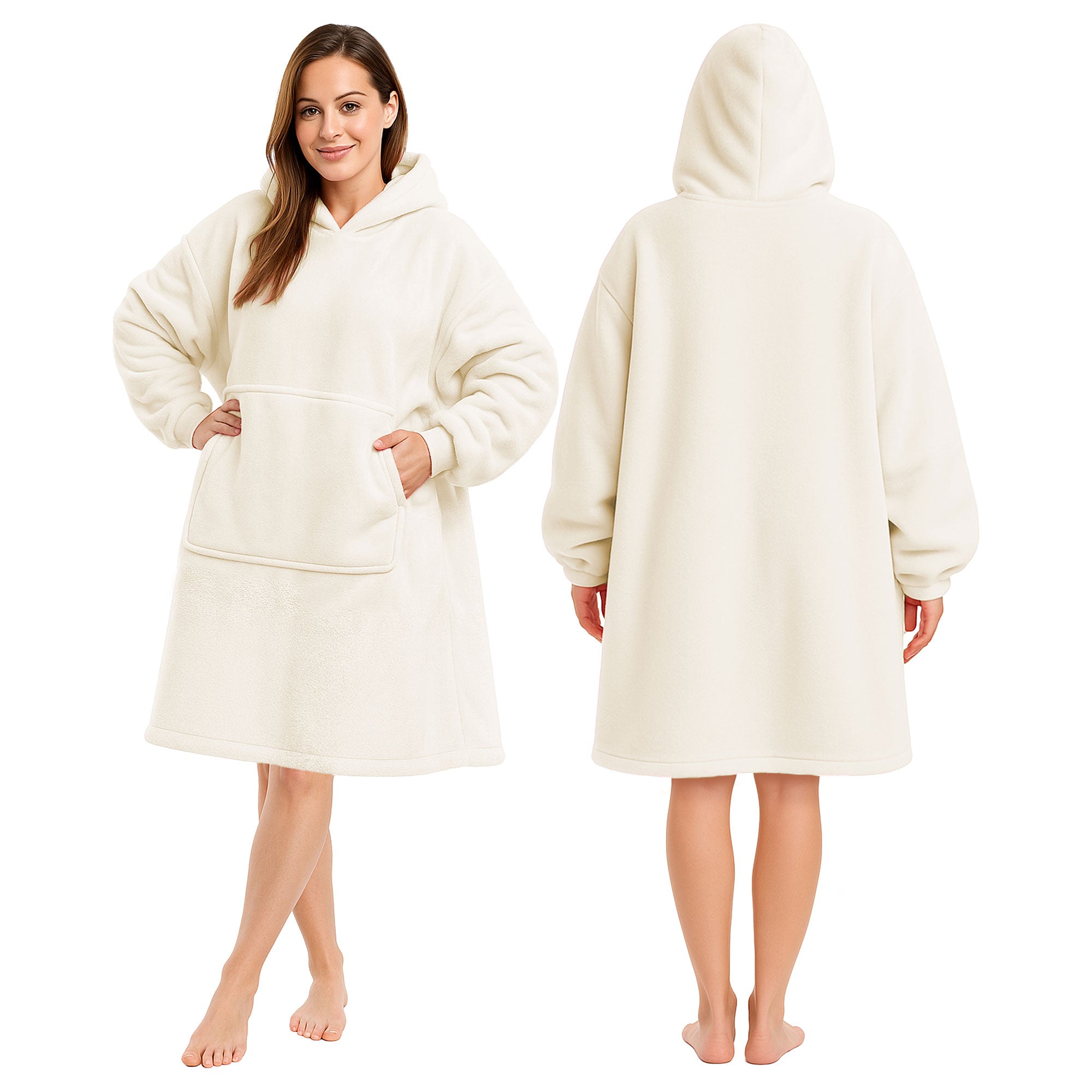 Oversized Blanket Hoodie - Thermal, Soft & Comfortable and Long Length Throw Hoodie