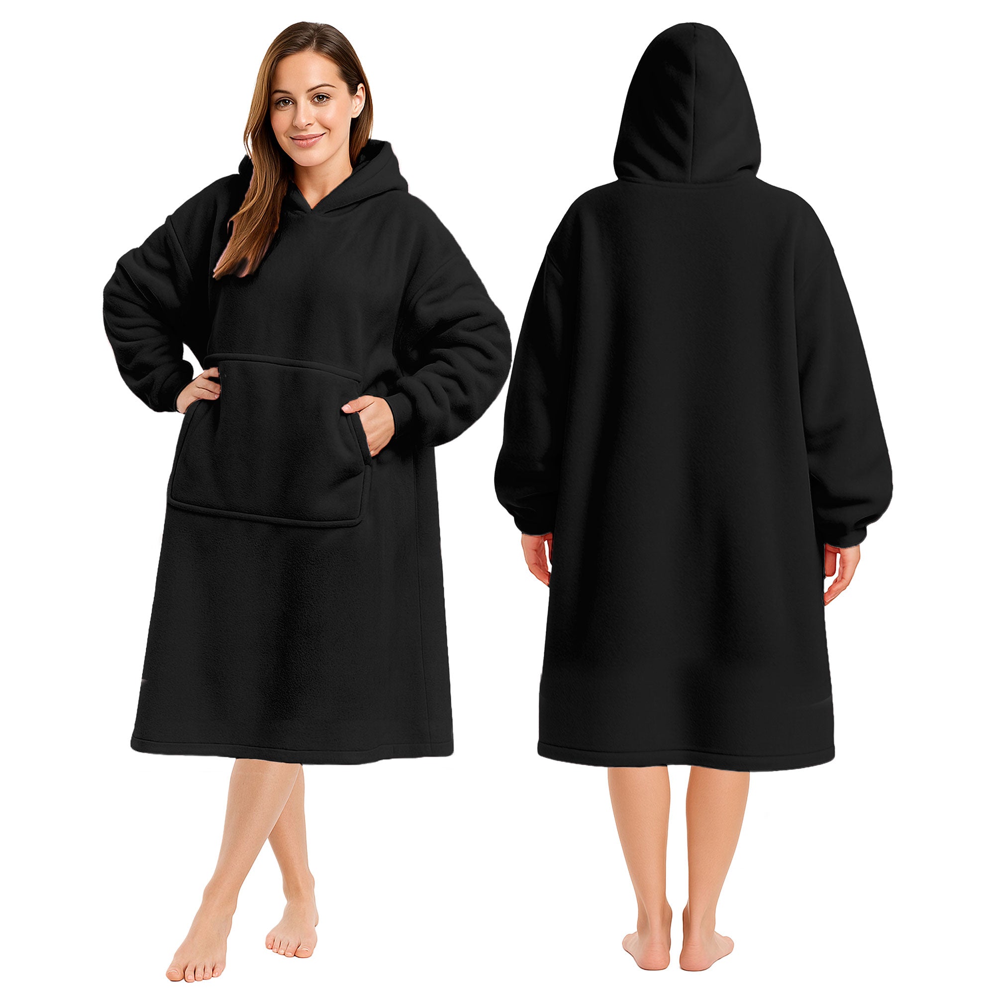 Oversized Blanket Hoodie - Thermal, Soft & Comfortable and Long Length Throw Hoodie