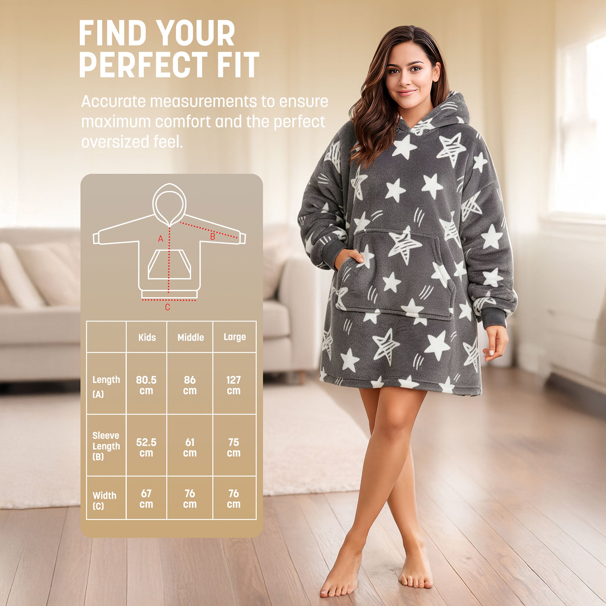 Oversized Blanket Hoodie - Thermal, Soft & Comfortable and Long Length Throw Hoodie