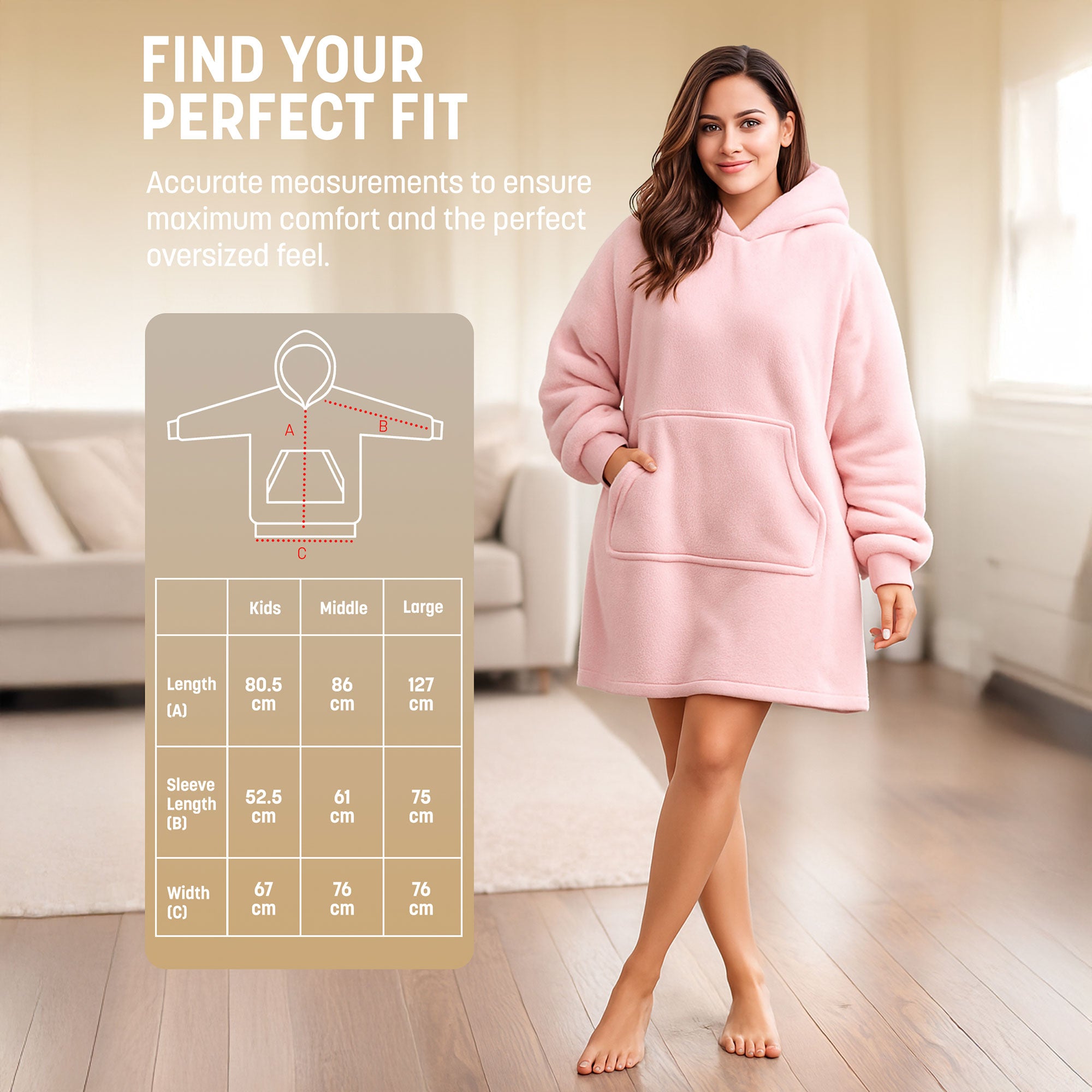 Oversized Blanket Hoodie - Thermal, Soft & Comfortable and Long Length Throw Hoodie