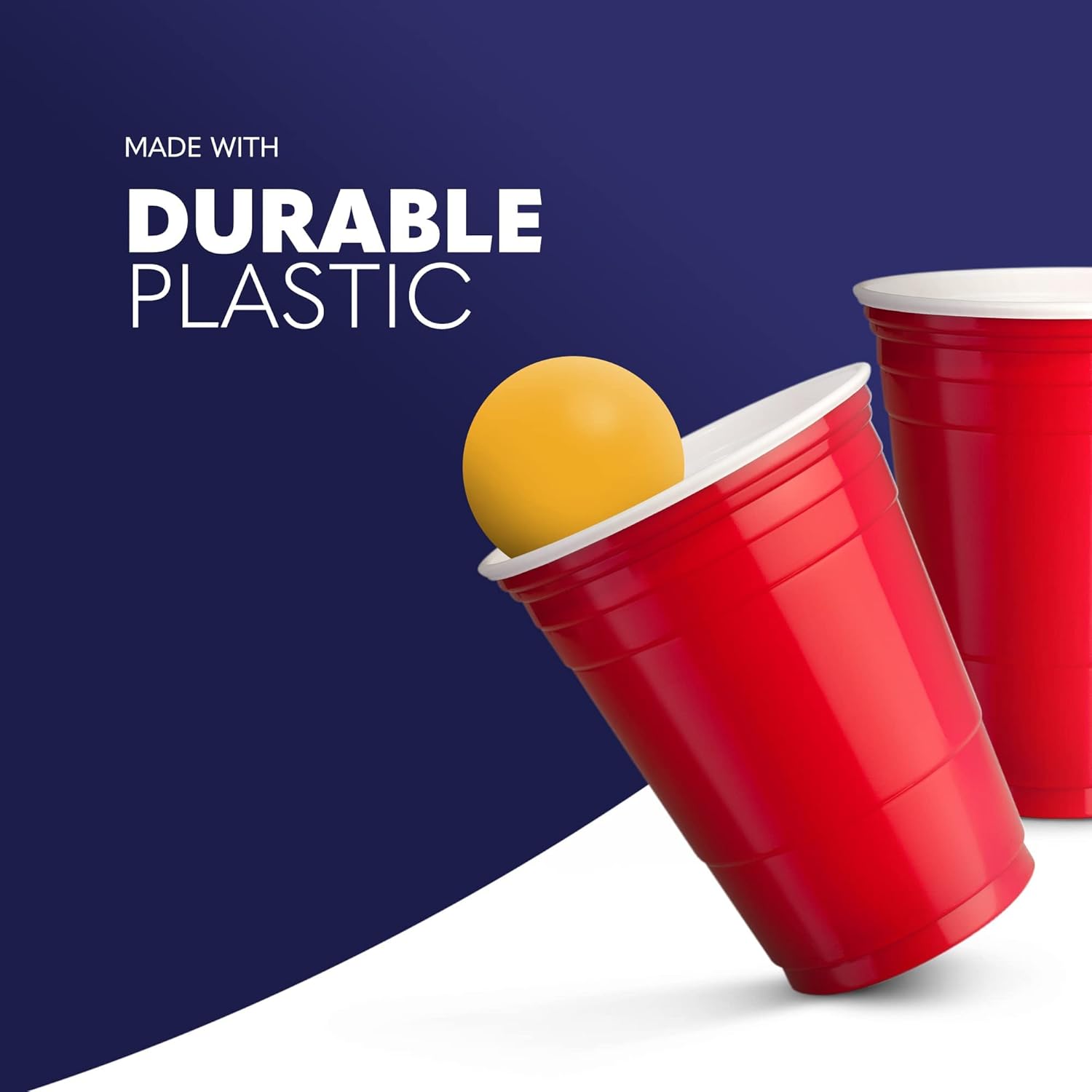 KEPLIN Cup Toss Game: Reusable, Durable Plastic Cups & Balls Set – Perfect for Indoor & Outdoor Fun at Parties and Gatherings