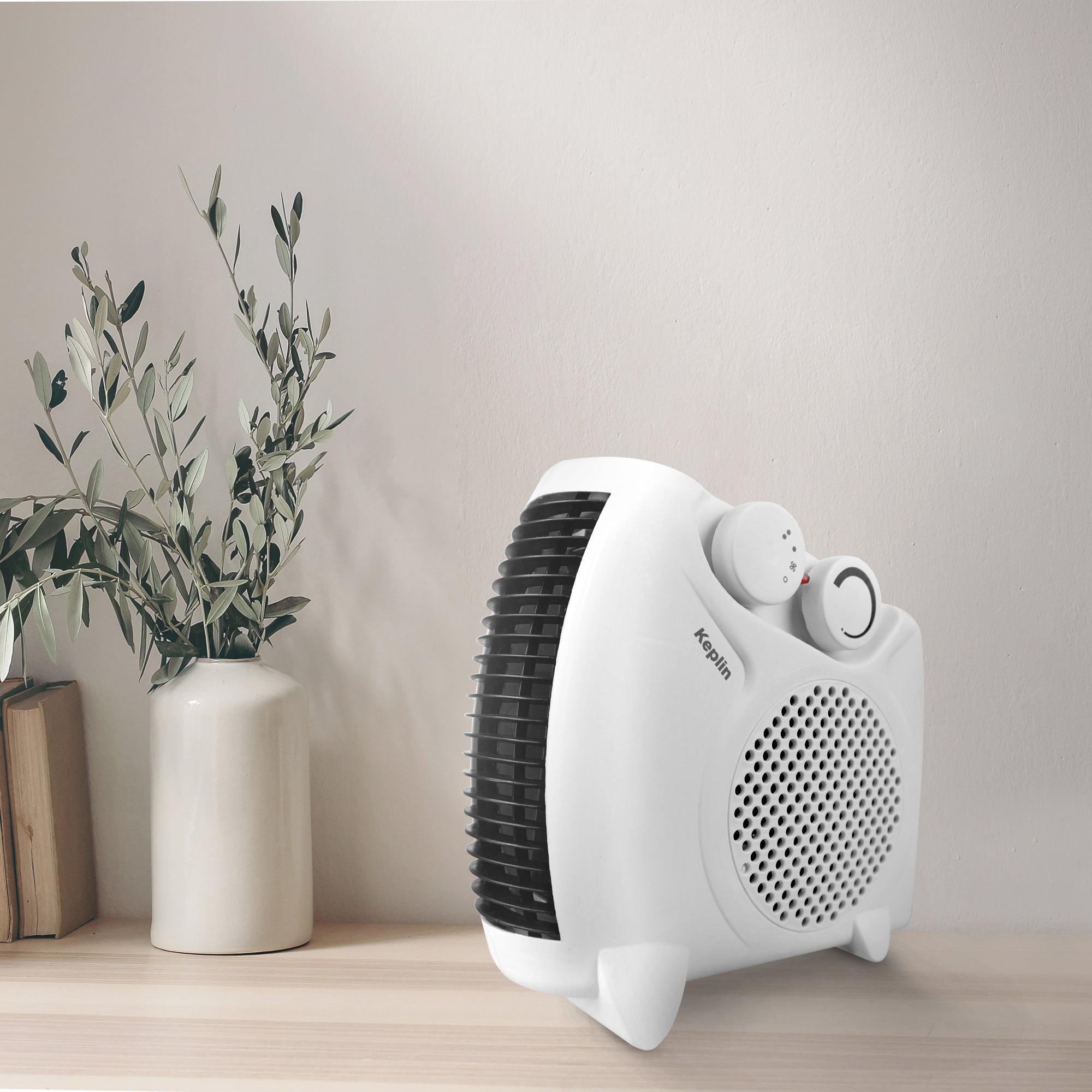 Portable Electric Fan Heater - 2 Heat Setting & Overheat Protected | UK