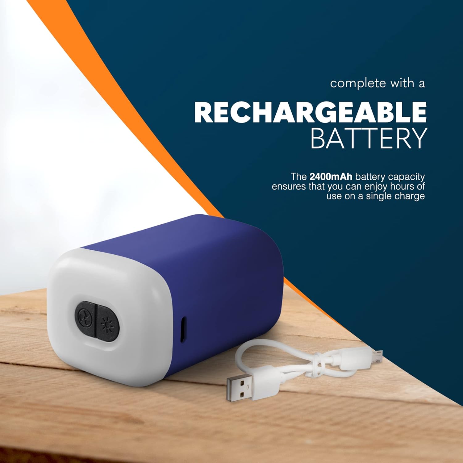 Voyager Portable Air Pump with Inflation & Deflation, Camping Lantern, and Power Bank – 2400mAh Battery, SOS Light, Compact for Camping, Outdoors, Hiking, Air Beds, Vacuum Storage Bags, & Pools