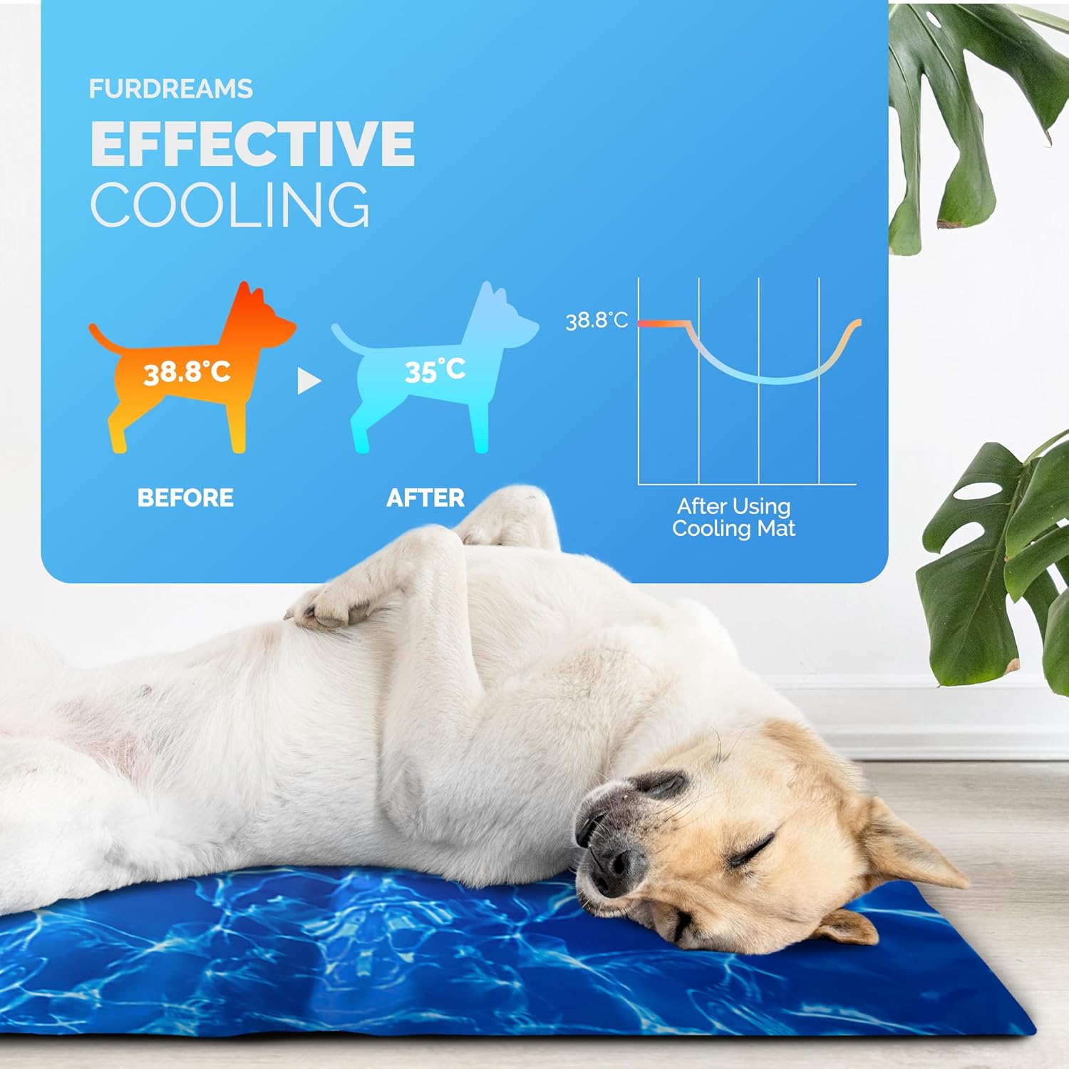 FurDreams Pet Cooling Mat – Waterproof Gel Pillow Pad for Dogs and Cats, – Prevent Overheating and Keep Cool During Summer Rest
