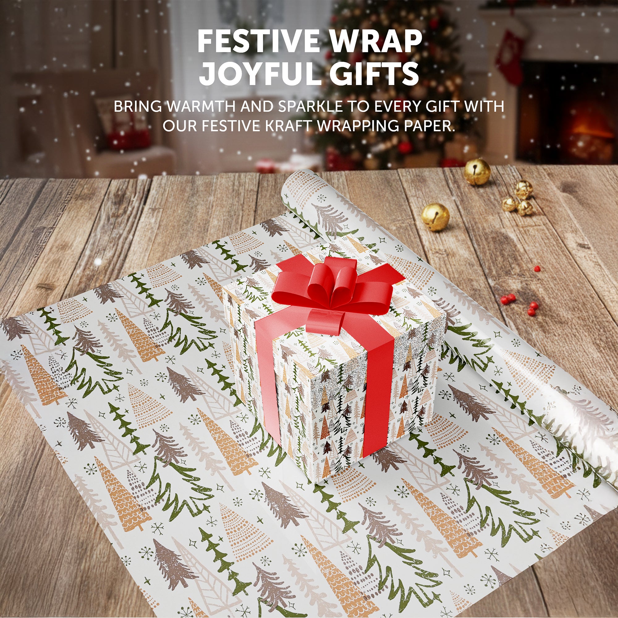 Kraft & Co 4 pack 69cm x 8M Gift Wrapping Paper Ideal for Gifts Arts & Crafts