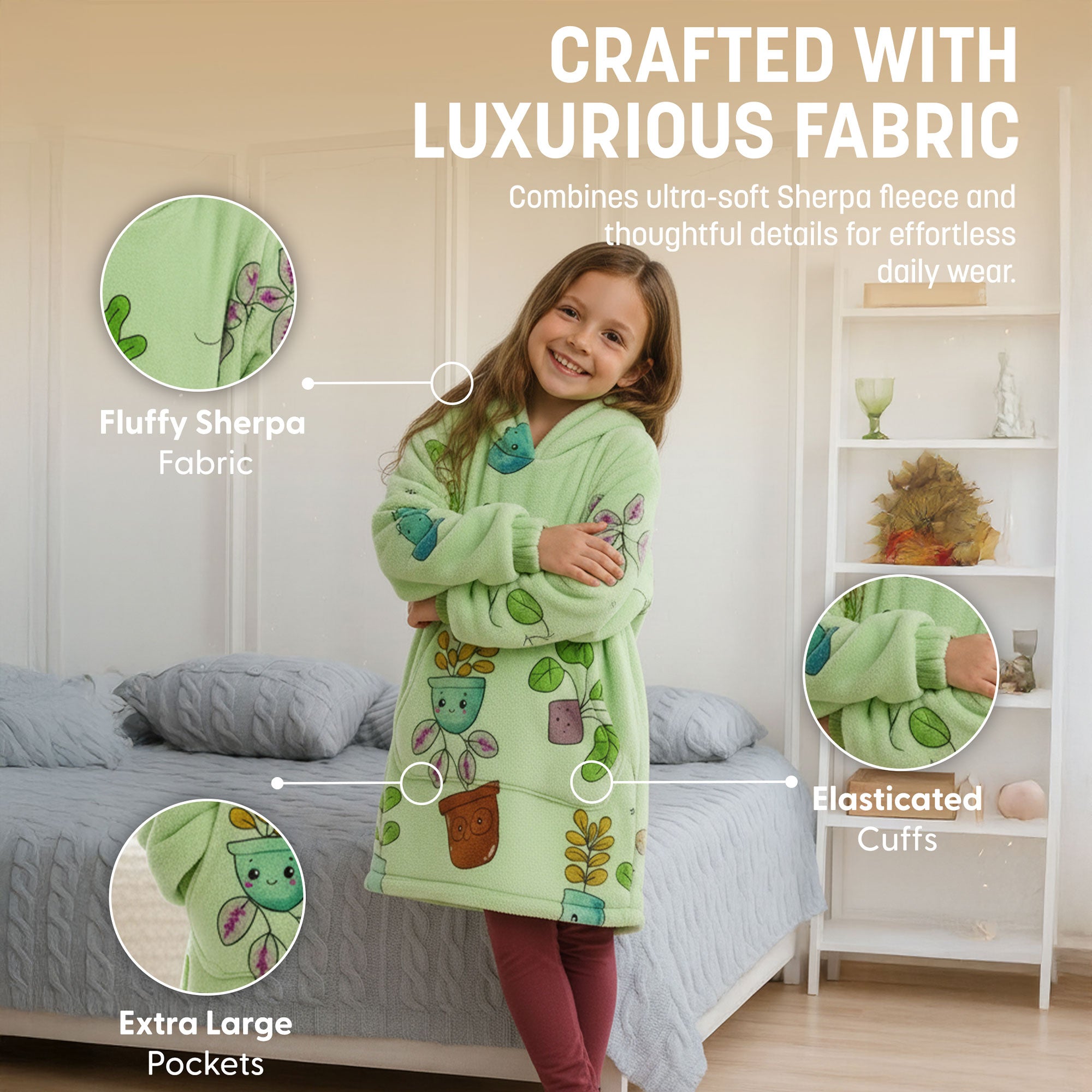 Oversized Blanket Hoodie - Thermal, Soft & Comfortable and Long Length Throw Hoodie