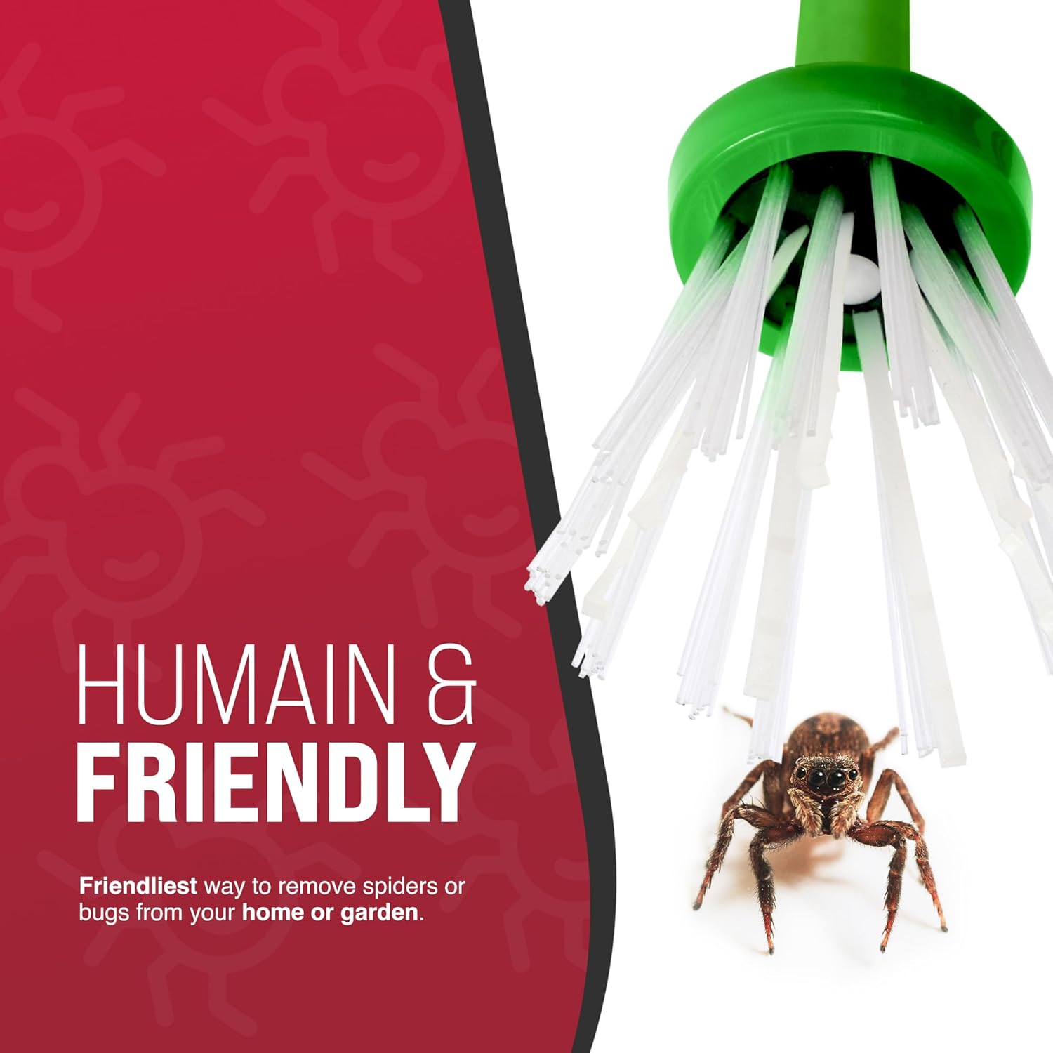 KEPLIN Foldable Spider Catcher - Long-Handled Bug Trap for Safe and Humane Removal of Spiders, Daddy Longlegs, Wasps, Bees, and Moths - Extra Long Handle for Easy Reach