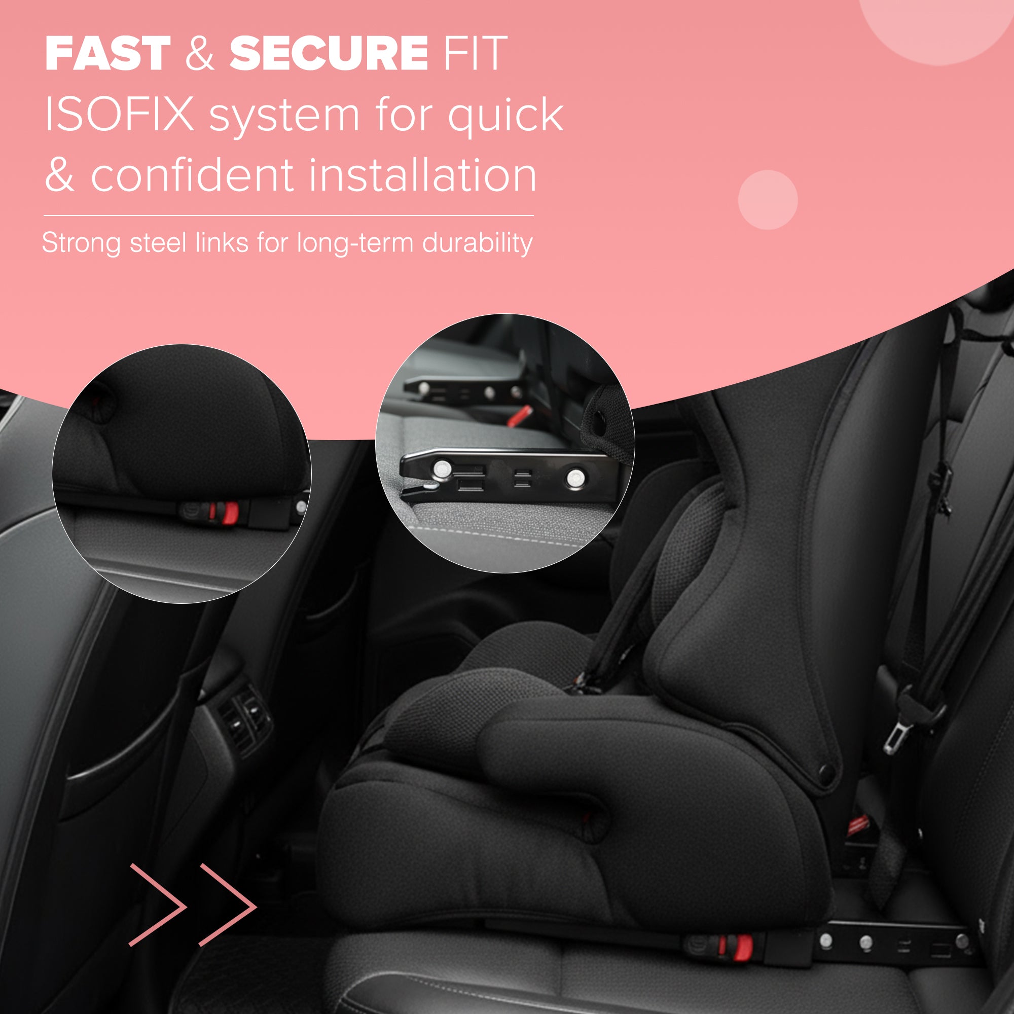 Kidoola ISOFIX Car Seat for Children 15 Months–12 Years, R129 i-Size Approved 76–150 cm, Forward Facing with Adjustable 10-Position Headrest, Side Impact Protection & Soft Cushion Insert