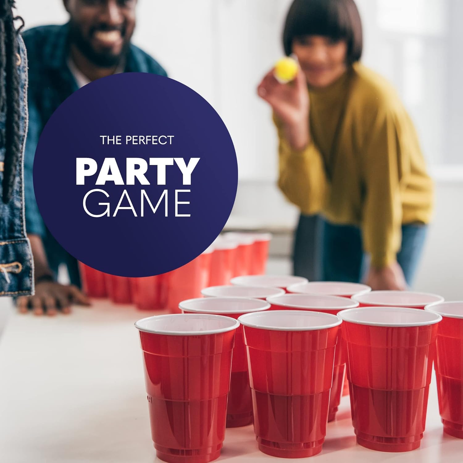 KEPLIN Cup Toss Game: Reusable, Durable Plastic Cups & Balls Set – Perfect for Indoor & Outdoor Fun at Parties and Gatherings