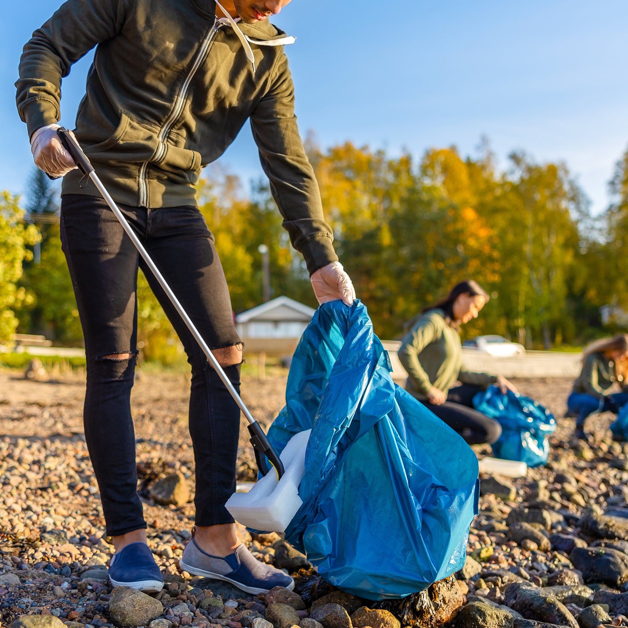 Litter Picker Ergonomic Long Reach Handle 30 Inch Garden Tool - Magnetic Pick Up | 1, 2,4,8 Packs