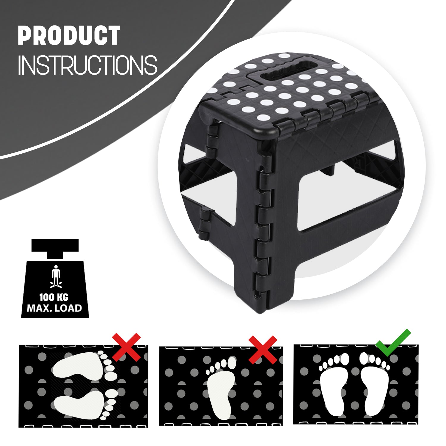 Shop 9 Inch Heavy Duty Folding Step Stool - Slip-resistant - UK
