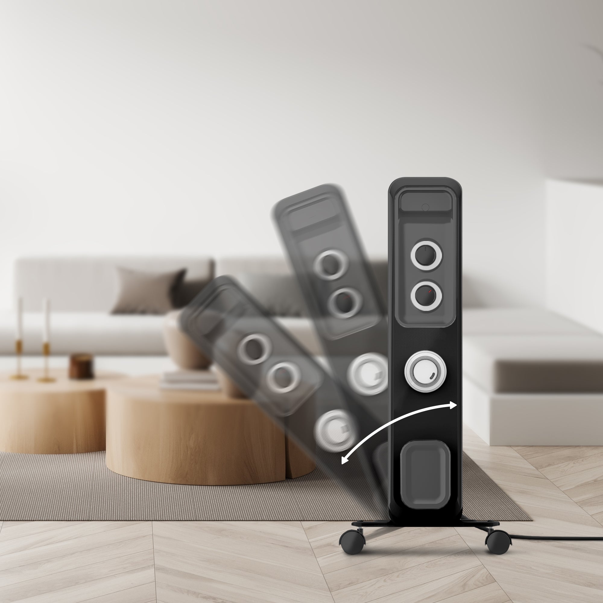 2500W Oil Filled Radiator With Timer - Efficient & Portable Electric Heater with Remote Control