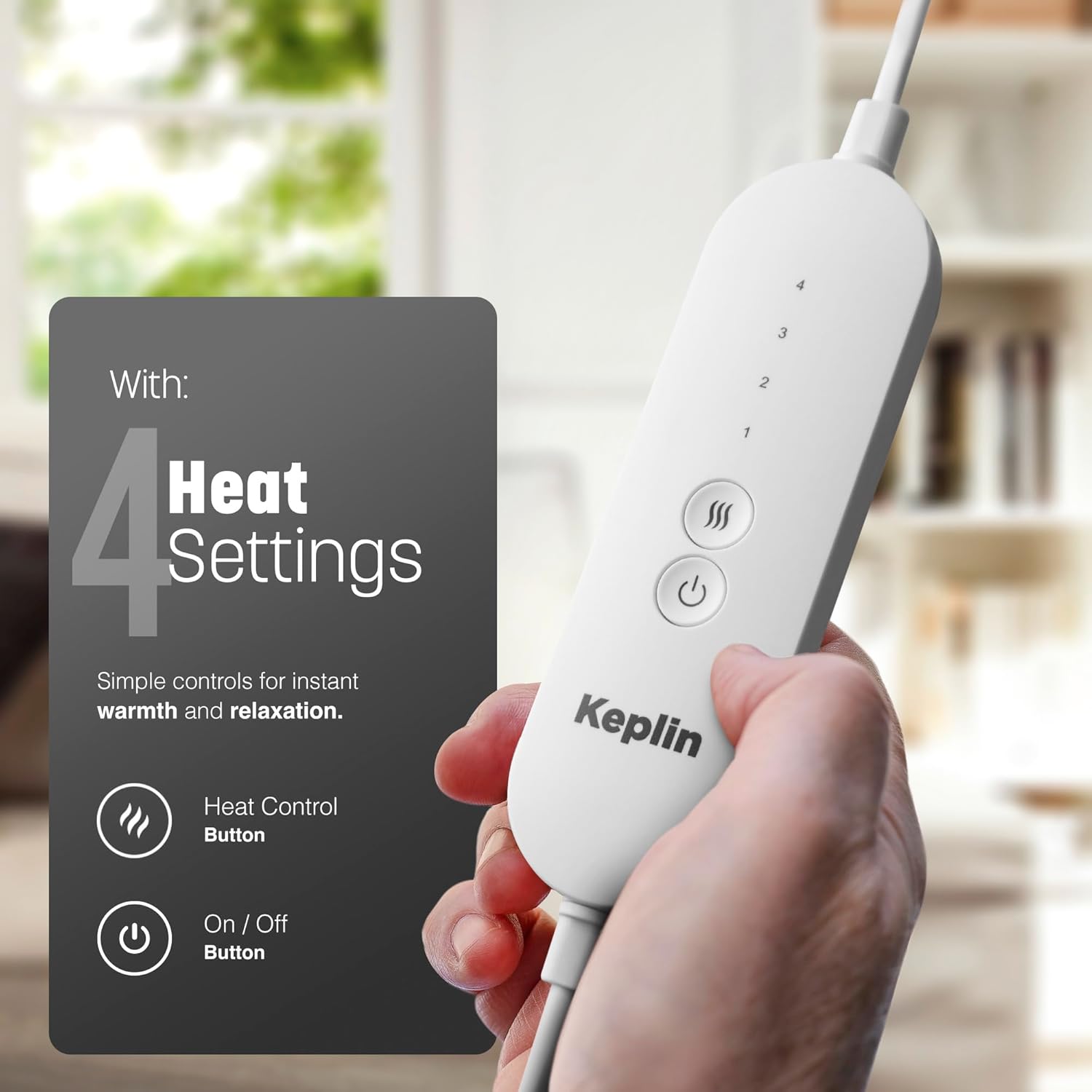 KEPLIN Electric Foot Warmer, 1 Pack - 9 Adjustable Temperature Settings, 90-Min Auto Shut-Off Timer, Overheat & Overcurrent Protection, Soft Fleece Lining, Washable Inner Sleeves (32x28x26cm), 1 Year Warranty