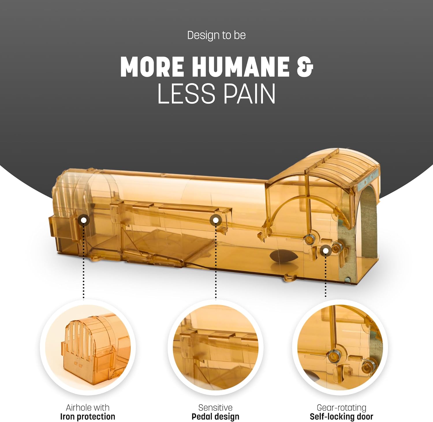 KEPLIN Humane Mouse Trap: Safe, Child & Pet-Friendly, Reusable, Easy to Clean, No-Touch Release