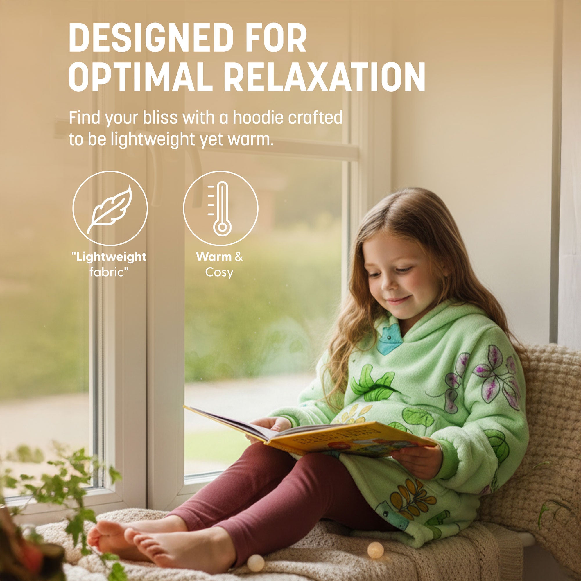 Oversized Blanket Hoodie - Thermal, Soft & Comfortable and Long Length Throw Hoodie