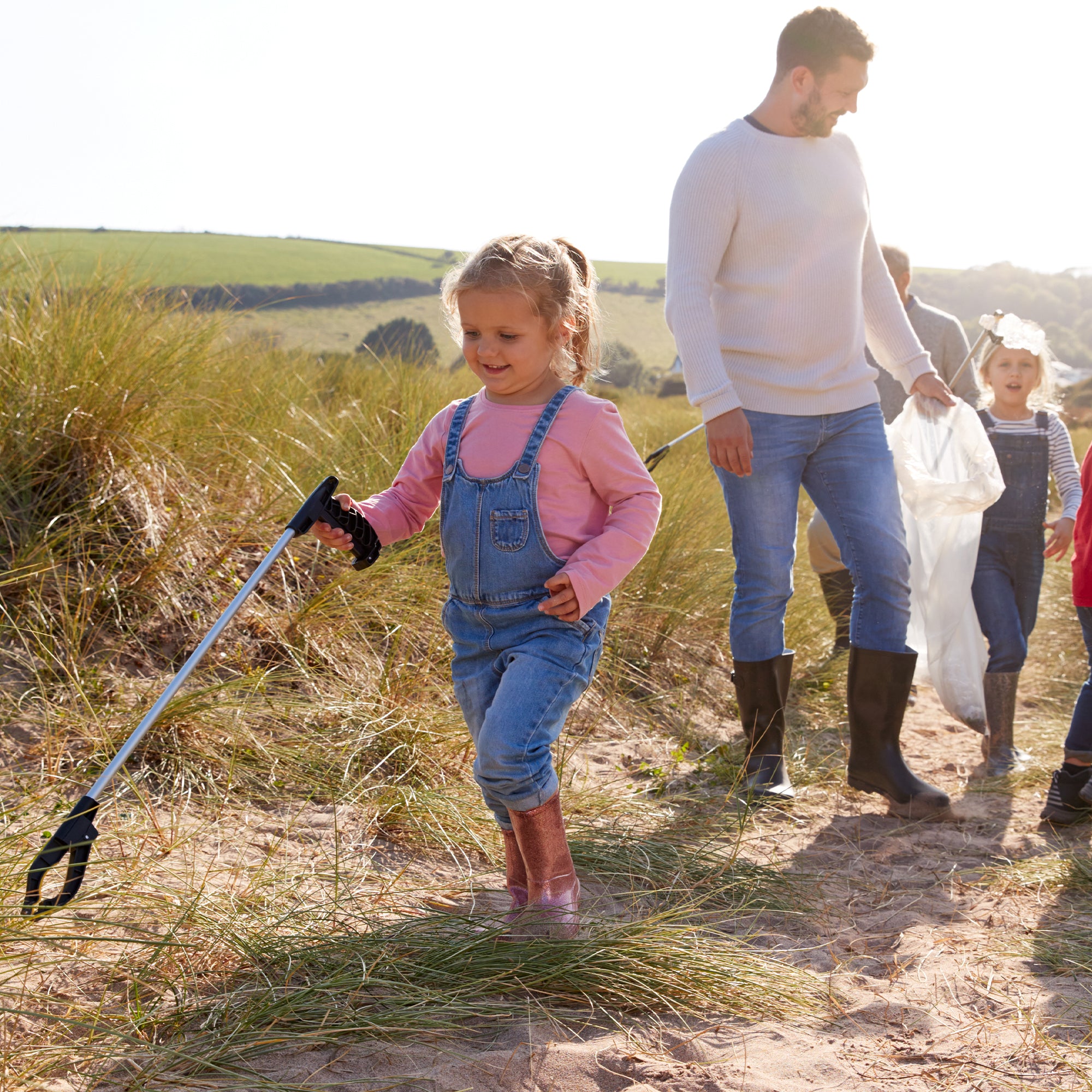 Litter Picker Ergonomic Long Reach Handle 30 Inch Garden Tool - Magnetic Pick Up | 1, 2,4,8 Packs