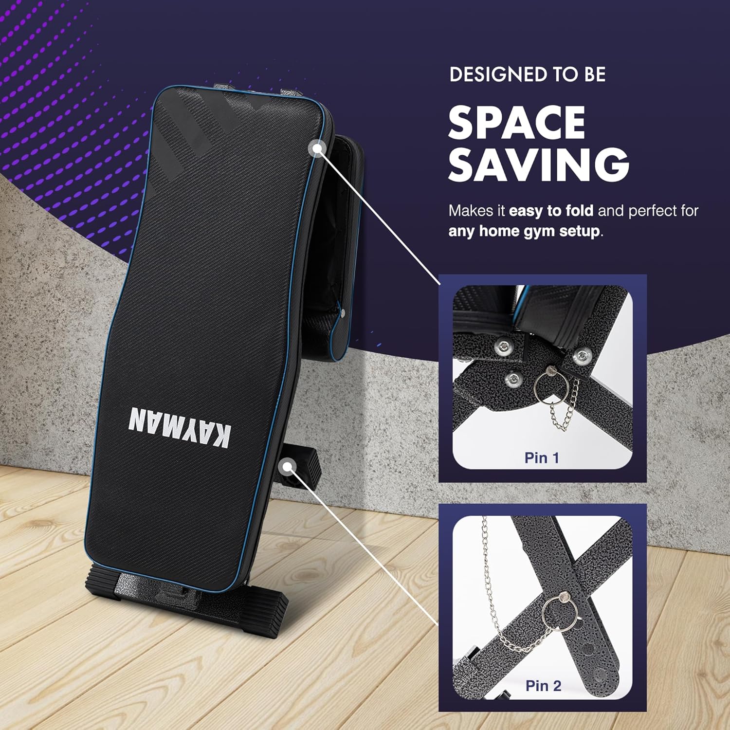 Kayman Adjustable Weight Bench - Compact Home Gym Workout Bench UK