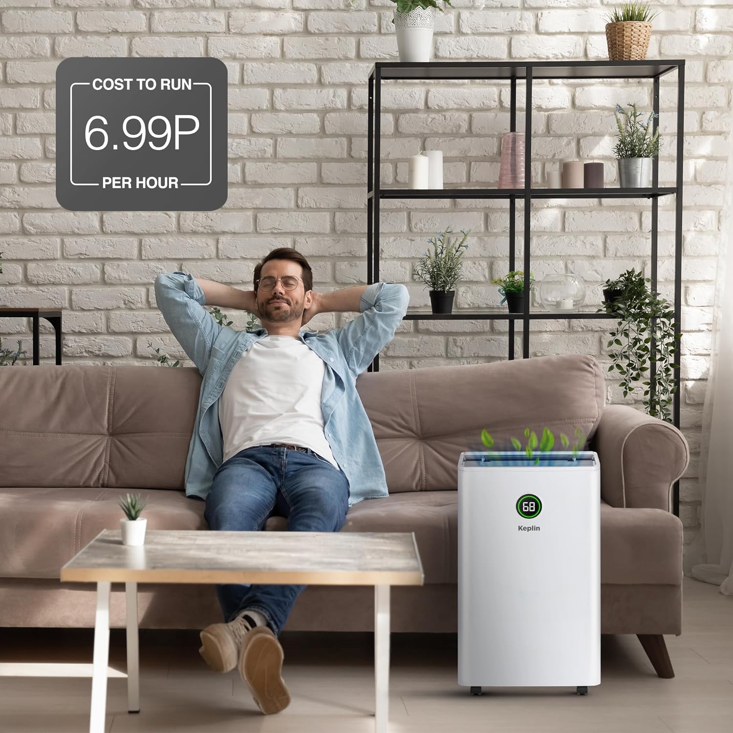 Keplin 20L Dehumidifier with Air Clean, Sleep & Laundry Mode - 24 Hour Timer & Digital Display for Home, Bedroom, Bathroom, Garage & Basement - Eliminates Mould & Condensation - 440W (1 Year Warranty)