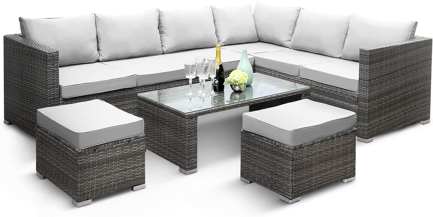 Rattan Garden Furniture - 8-Seater for Patio, Lawn & Conservatory - UK