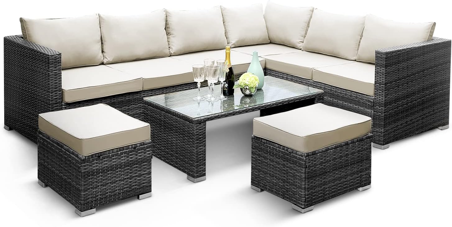 Rattan Garden Furniture - 8-Seater for Patio, Lawn & Conservatory - UK