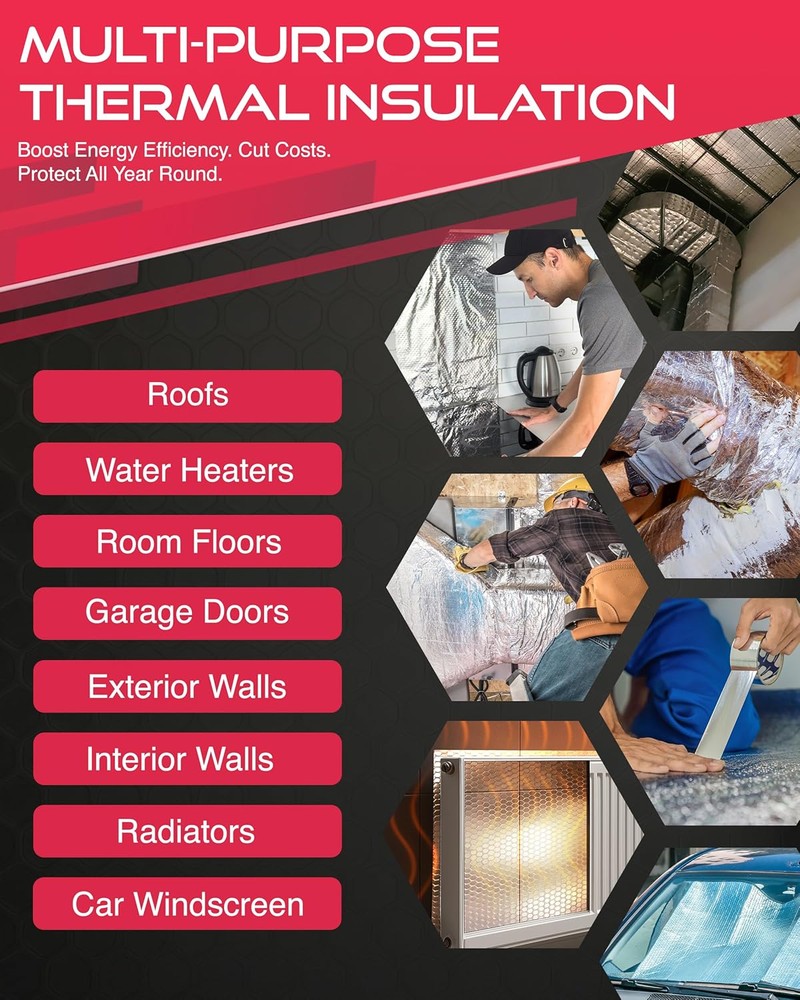 Haltons Reflective Radiator Foil – Energy Saving Insulation with 3M Self-Adhesive Pads – Easy to Install, Cut to Size – Reduce Heat Loss & Lower Bills – Covers 3+ Radiators – Thermal Barrier