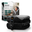Electric Heated Throw Blanket - Machine Washable Fleece Wool Duvet, 9 Heat Settings & Timer