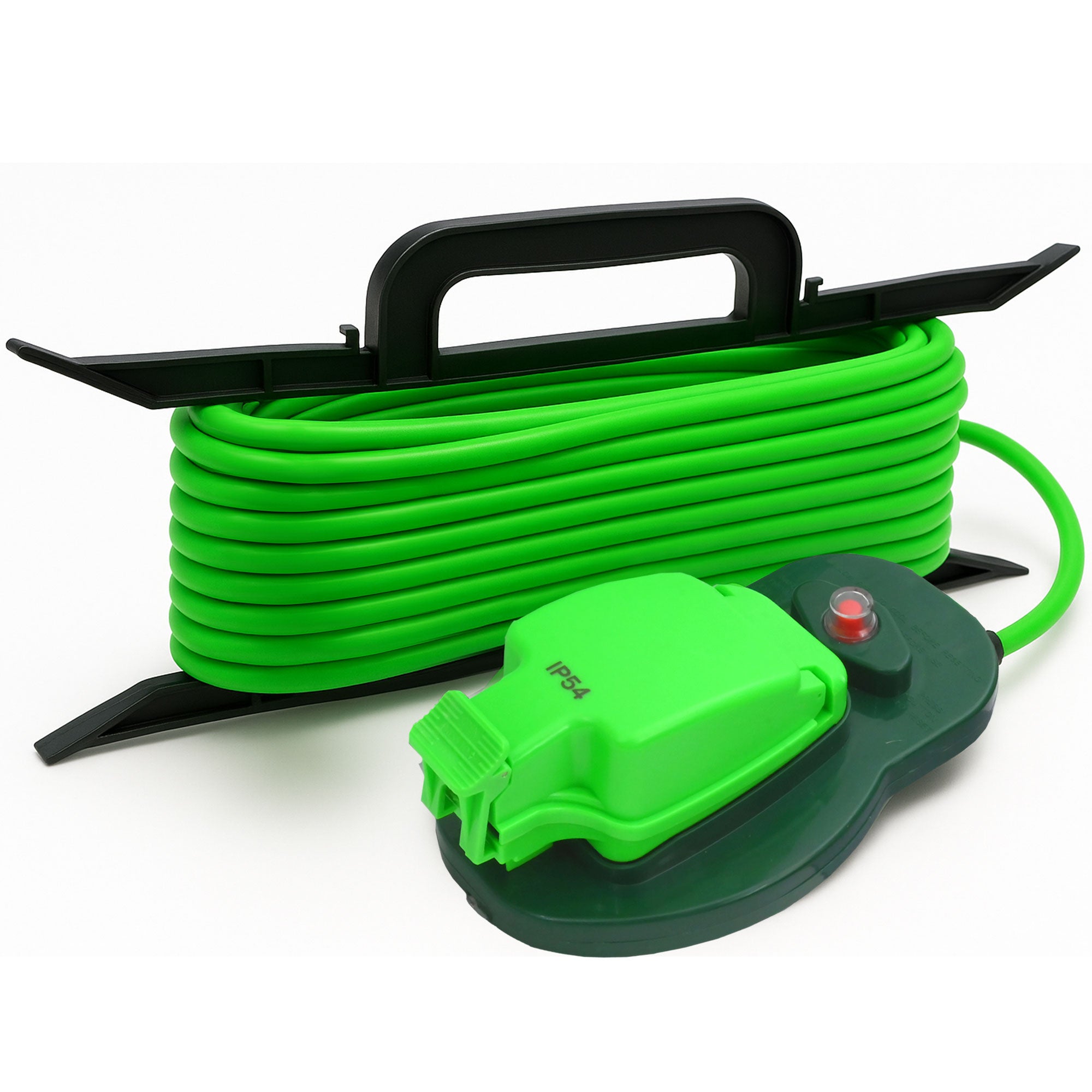 Desiretech - 10m / 15m Weatherproof Extension Cable - with Sockets - 13 Amp Outdoor Lead - Waterproof IP54 - Durable Green Cable for Garden, Outdoor Equipment & Power Tools - Flexible & Heavy Duty Design