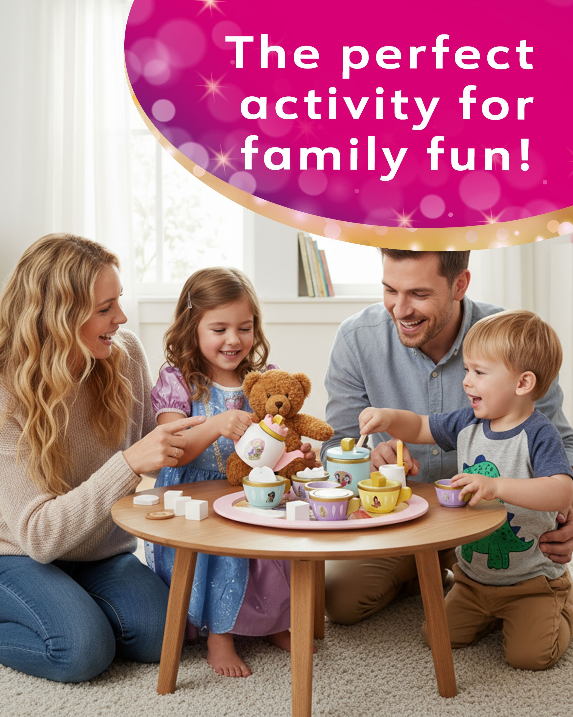 Disney Princess Wooden Afternoon Tea Party Set - 16 Piece Pretend Play Set – FSC Certified Eco-Friendly Toy for Kids Aged 3+