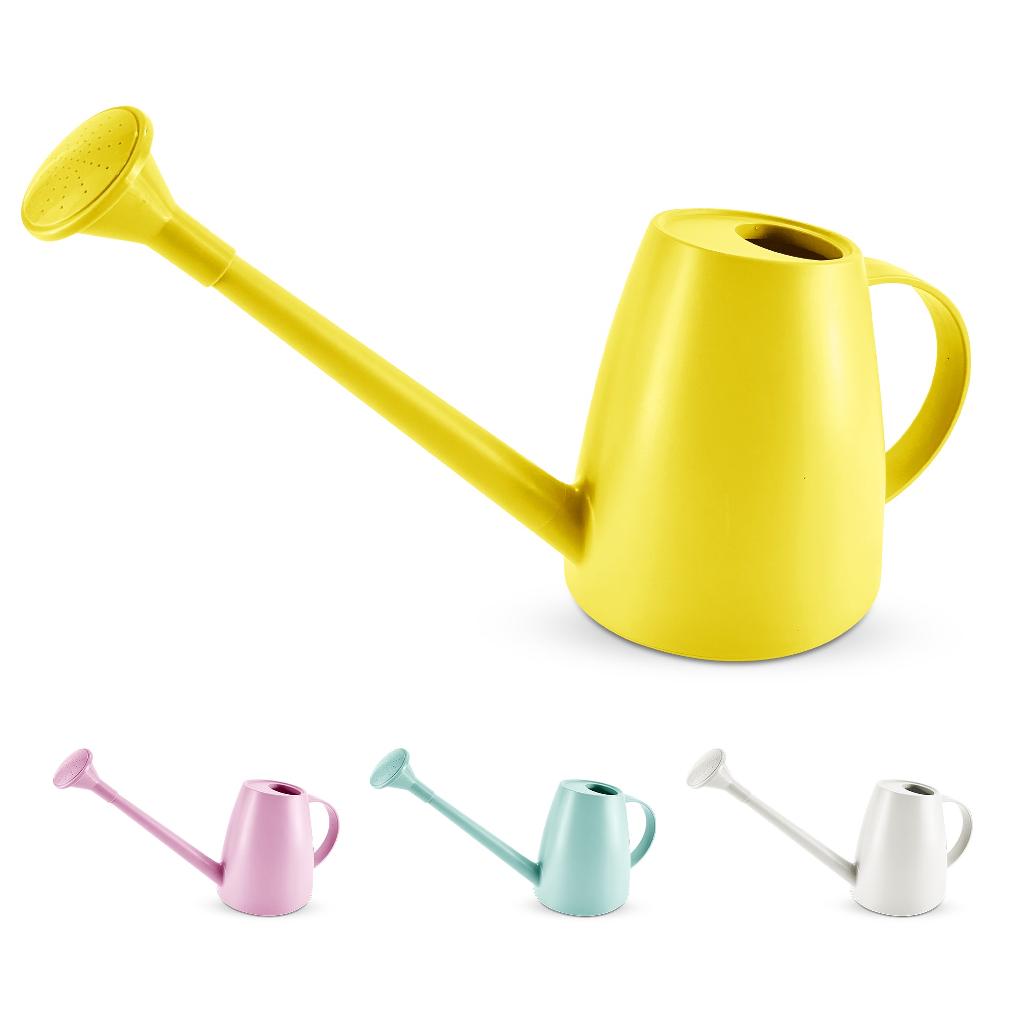 Keplin - 1.8L Plastic Watering Can with Plastic Sprinkler Rose - Durable Garden Watering Jug for Plants & Flowers - Easy Pour Outdoor & Indoor Watering Can