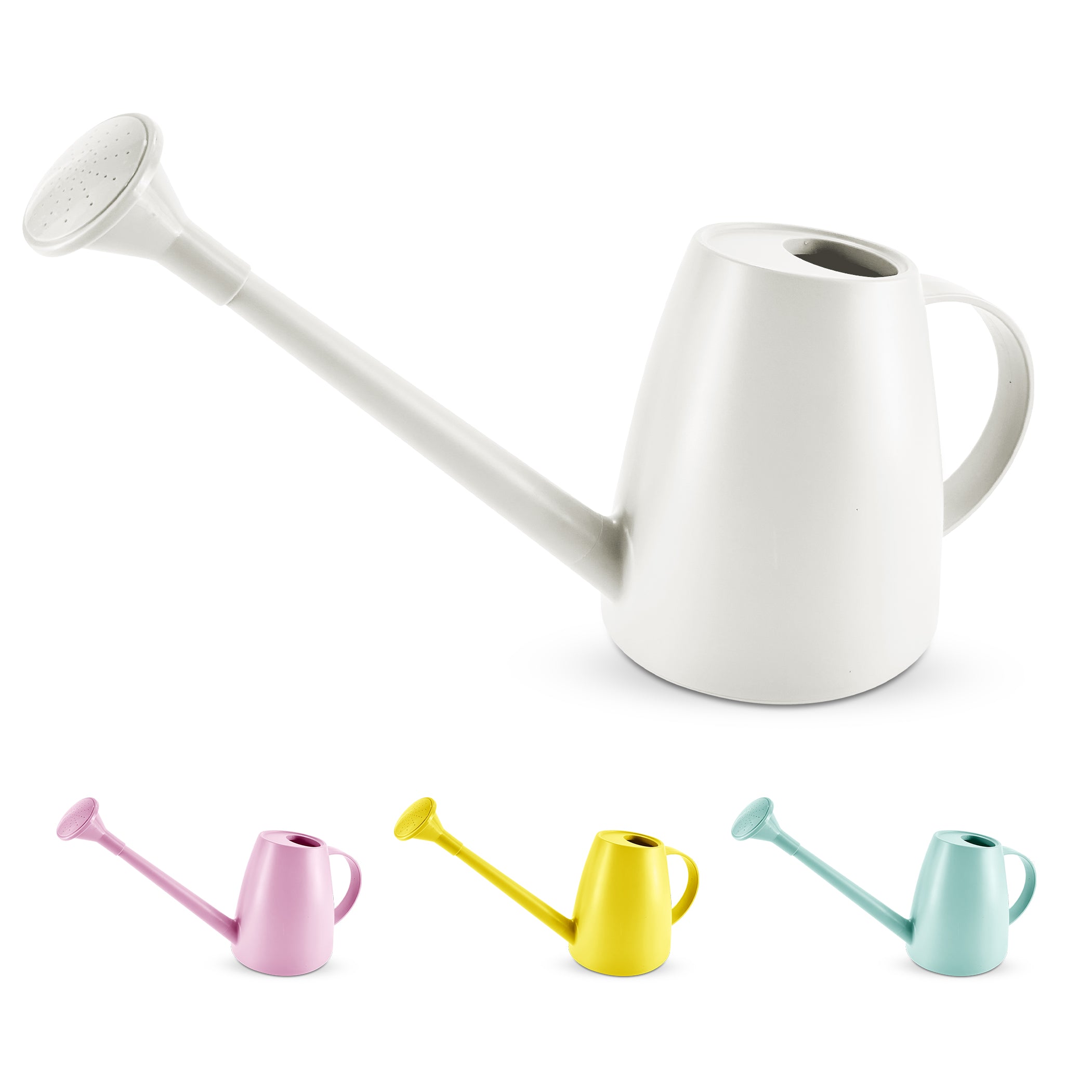 Keplin - 1.8L Plastic Watering Can with Plastic Sprinkler Rose - Durable Garden Watering Jug for Plants & Flowers - Easy Pour Outdoor & Indoor Watering Can