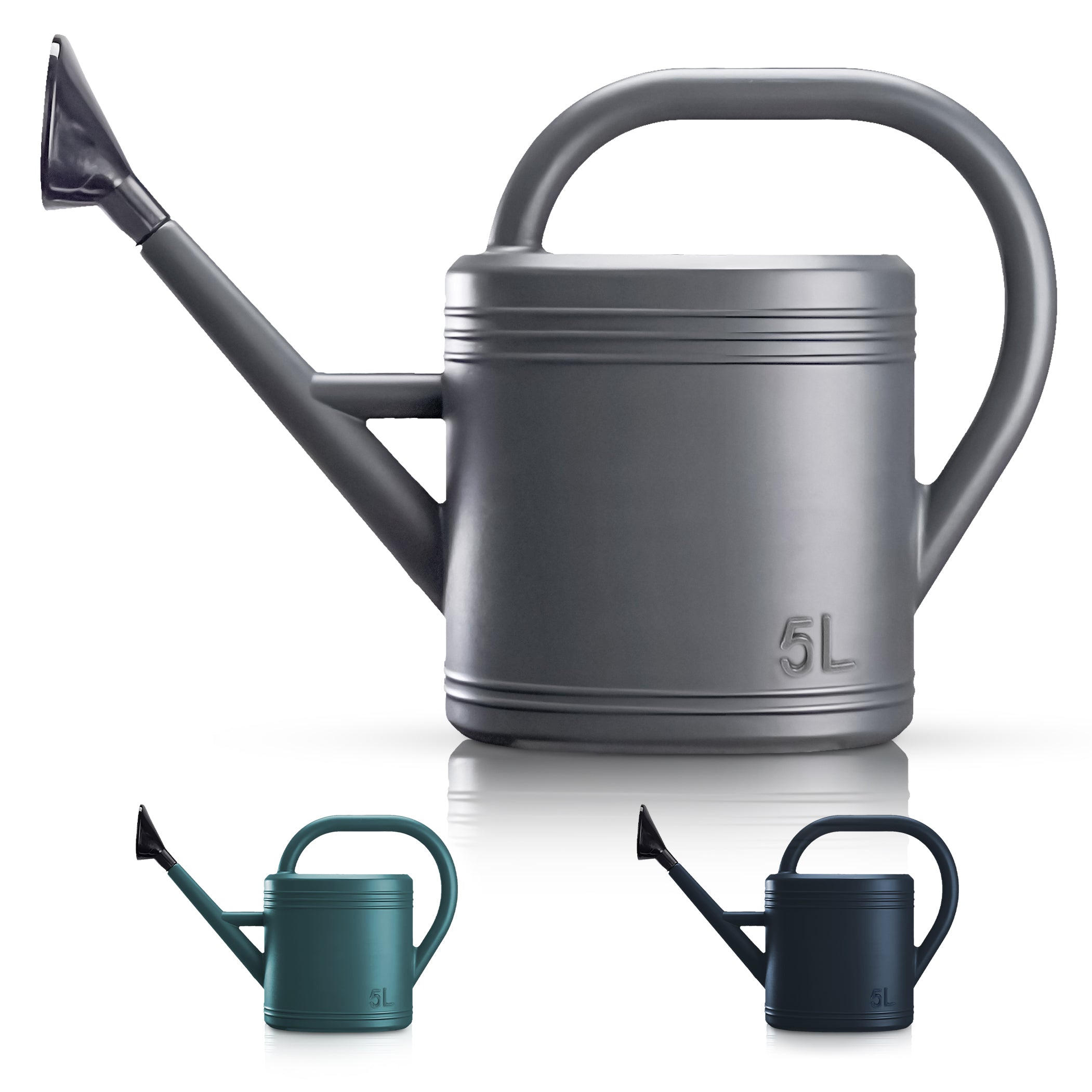 Keplin - 5L Plastic Watering Can with Stainless Steel Sprinkler Rose - Durable Garden Watering Jug for Plants & Flowers - Easy Pour Outdoor & Indoor Watering Can