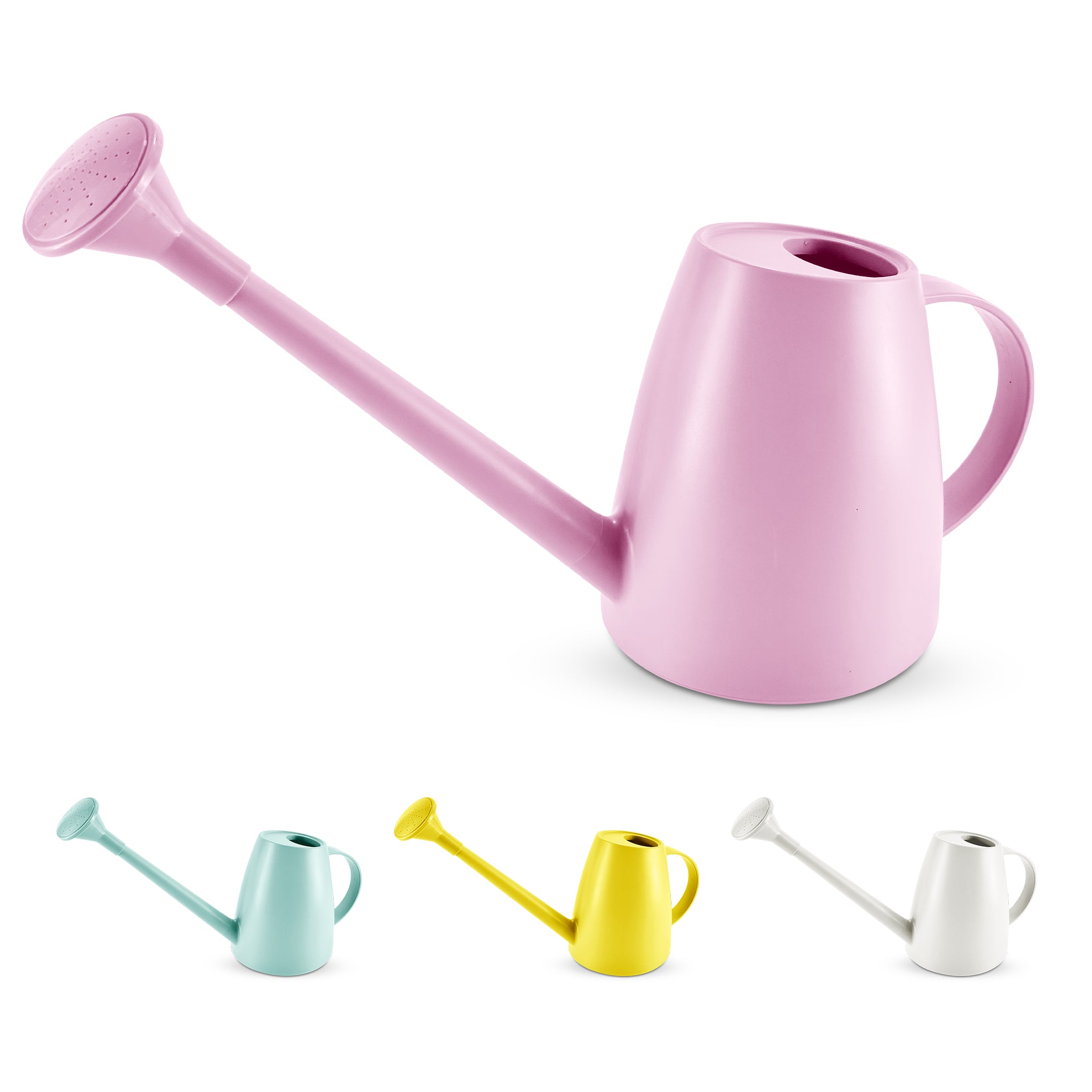 Keplin - 1.8L Plastic Watering Can with Plastic Sprinkler Rose - Durable Garden Watering Jug for Plants & Flowers - Easy Pour Outdoor & Indoor Watering Can