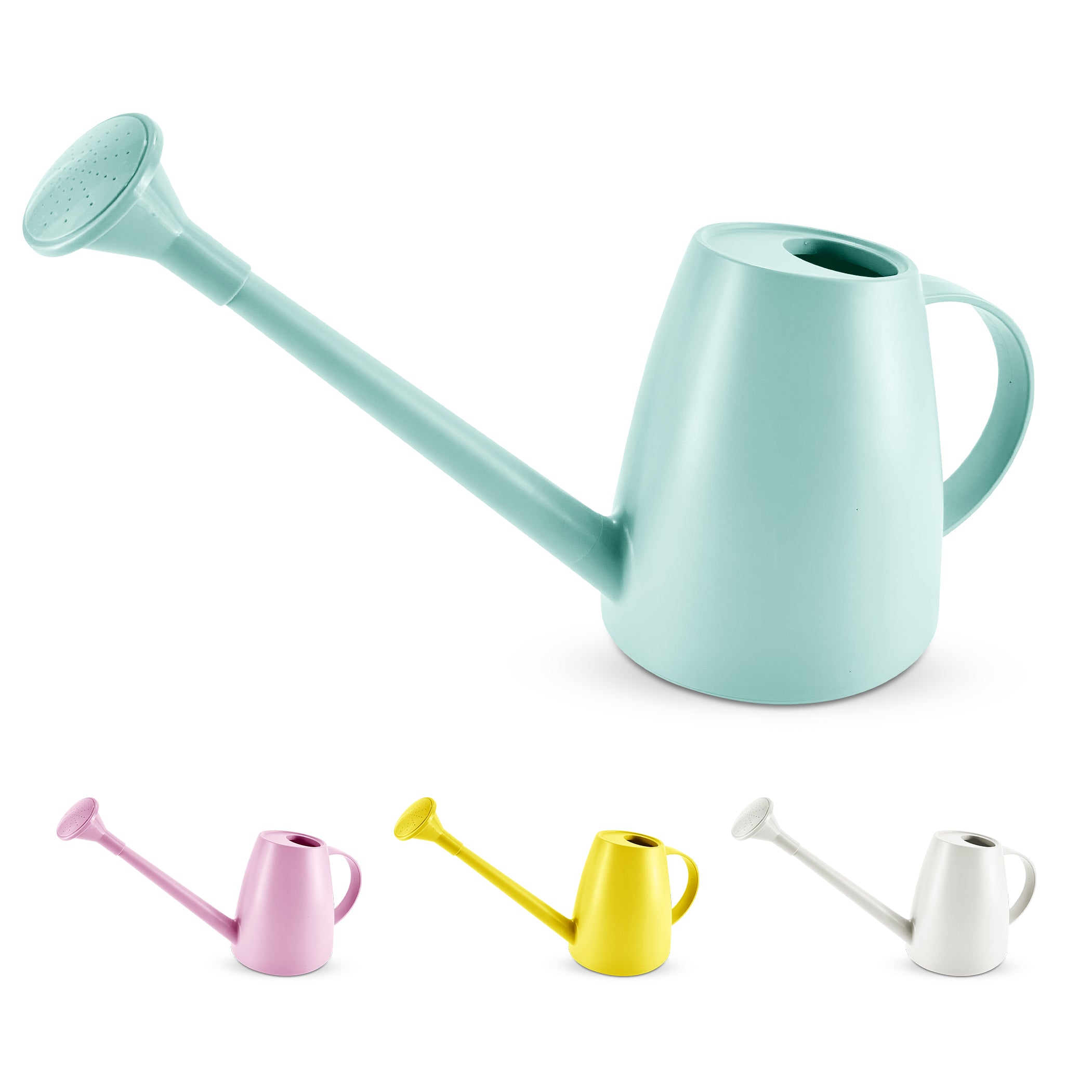 Keplin - 1.8L Plastic Watering Can with Plastic Sprinkler Rose - Durable Garden Watering Jug for Plants & Flowers - Easy Pour Outdoor & Indoor Watering Can