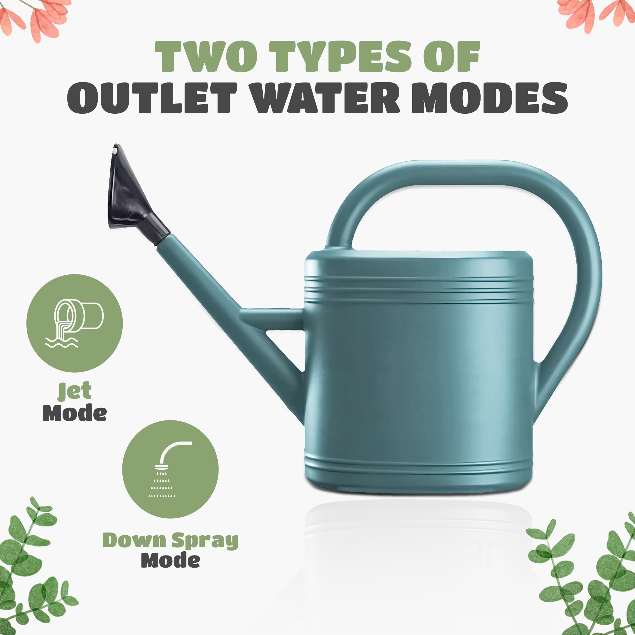 Keplin - 5L Plastic Watering Can with Stainless Steel Sprinkler Rose - Durable Garden Watering Jug for Plants & Flowers - Easy Pour Outdoor & Indoor Watering Can