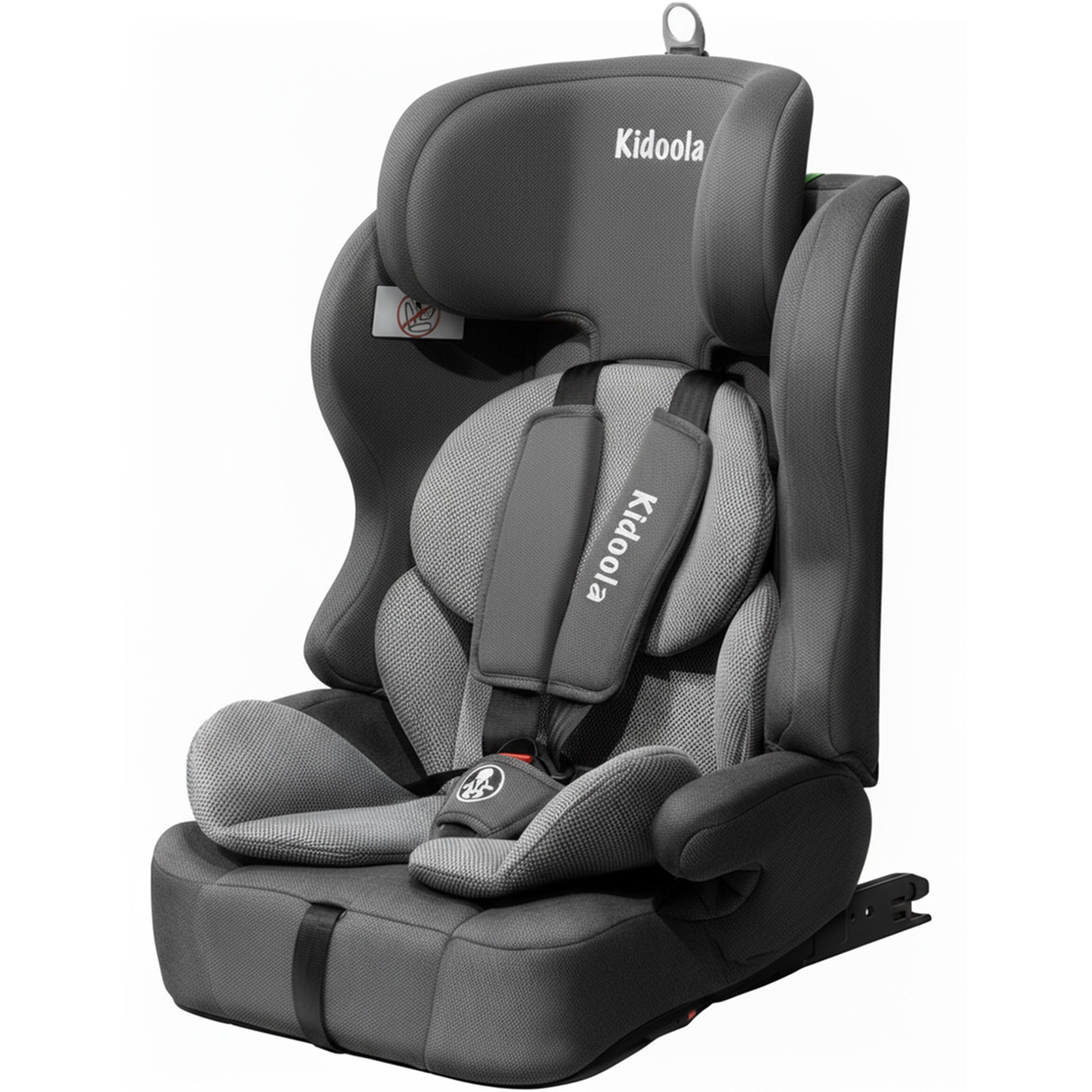 Kidoola ISOFIX Car Seat for Children 15 Months–12 Years, R129 i-Size Approved 76–150 cm, Forward Facing with Adjustable 10-Position Headrest, Side Impact Protection & Soft Cushion Insert