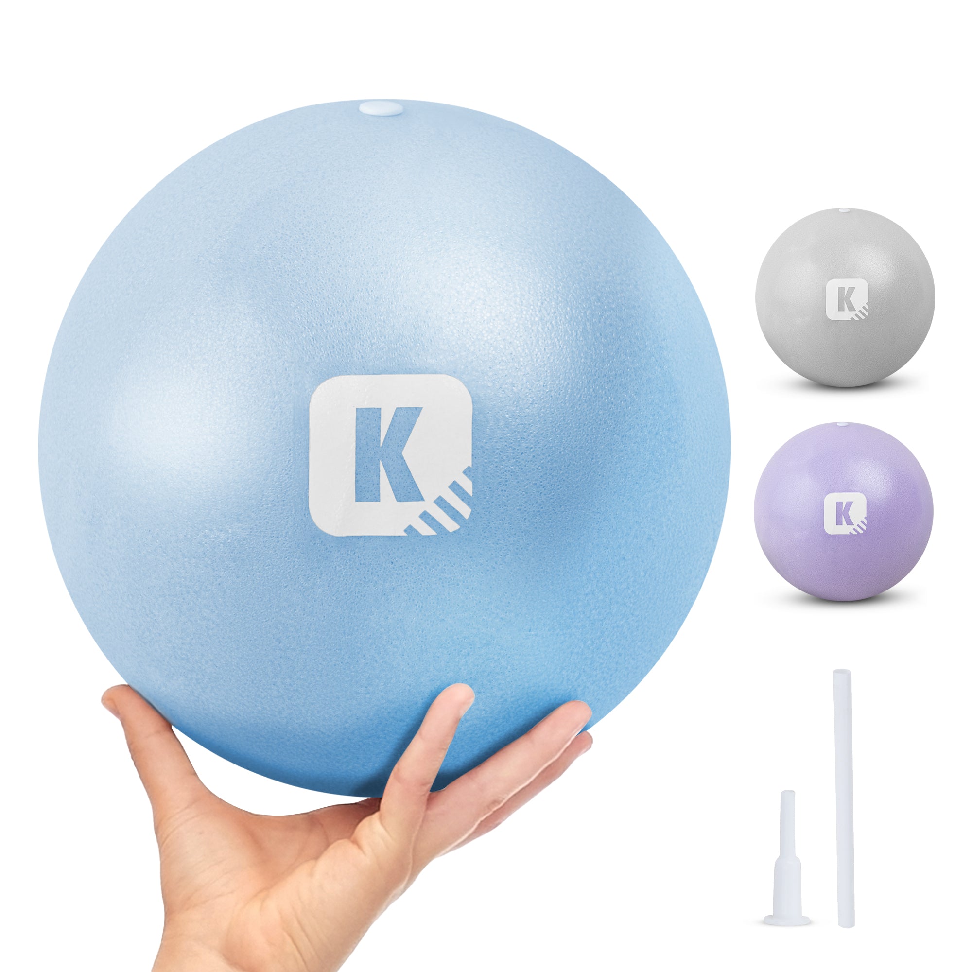 KAYMAN Pilates Ball 25cm - Anti-Burst Yoga Ball for Core Strength, Fitness, Balance, and Physical Therapy - Lightweight & Portable Exercise Ball for Home, Gym, or Travel