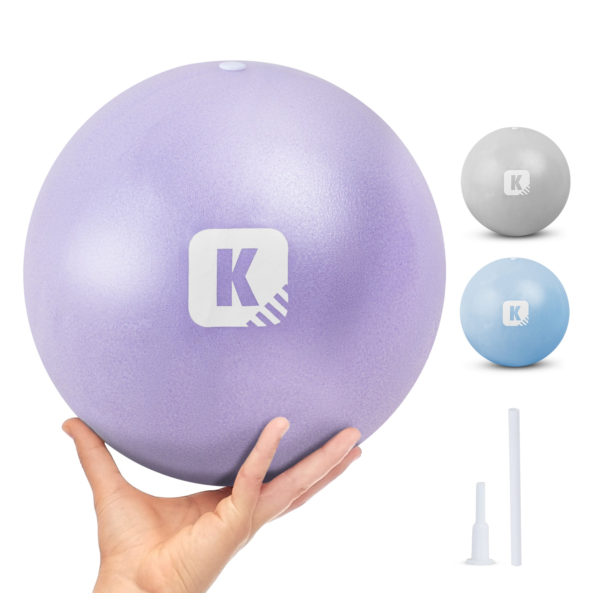KAYMAN Pilates Ball 25cm - Anti-Burst Yoga Ball for Core Strength, Fitness, Balance, and Physical Therapy - Lightweight & Portable Exercise Ball for Home, Gym, or Travel