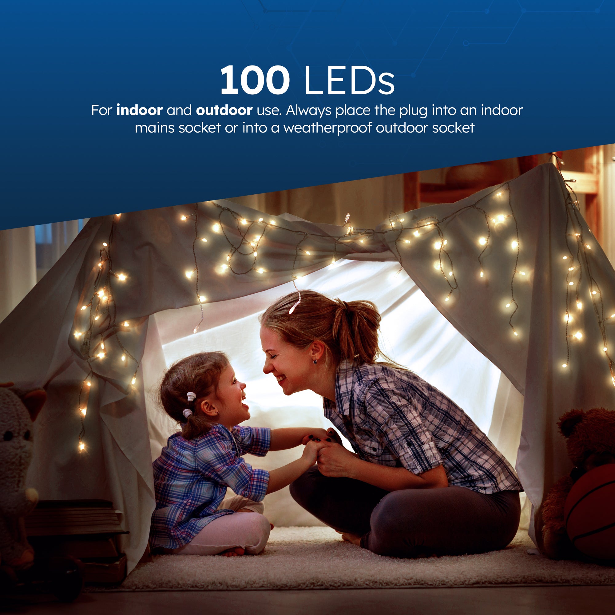 Desiretech Outdoor & Garden Lights, LED Outdoor Waterproof Plug-in String Lights, Remote Control, 8 Modes, Timer, Dimmable Cool/Warm Lights