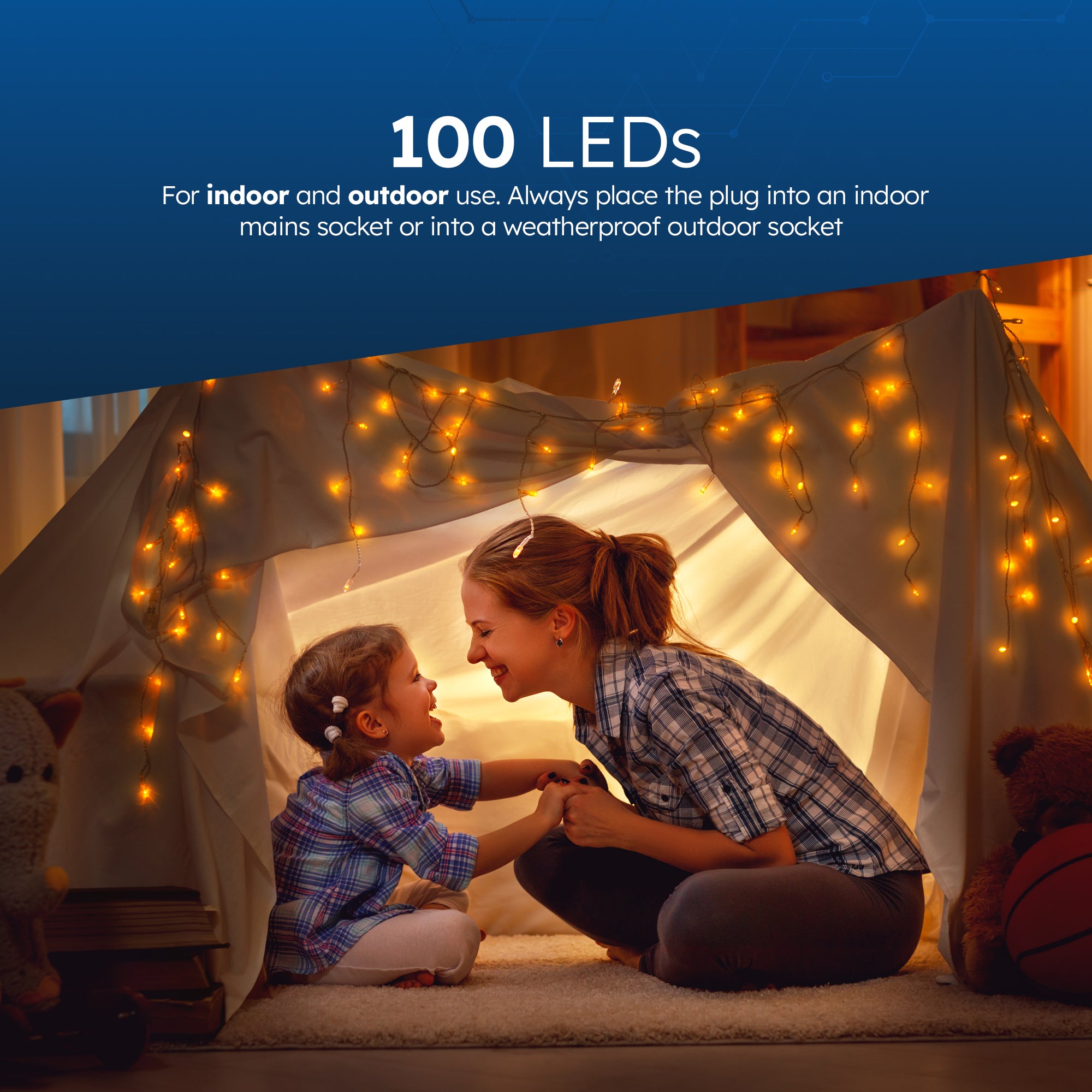 Desiretech Outdoor & Garden Lights, LED Outdoor Waterproof Plug-in String Lights, Remote Control, 8 Modes, Timer, Dimmable Cool/Warm Lights