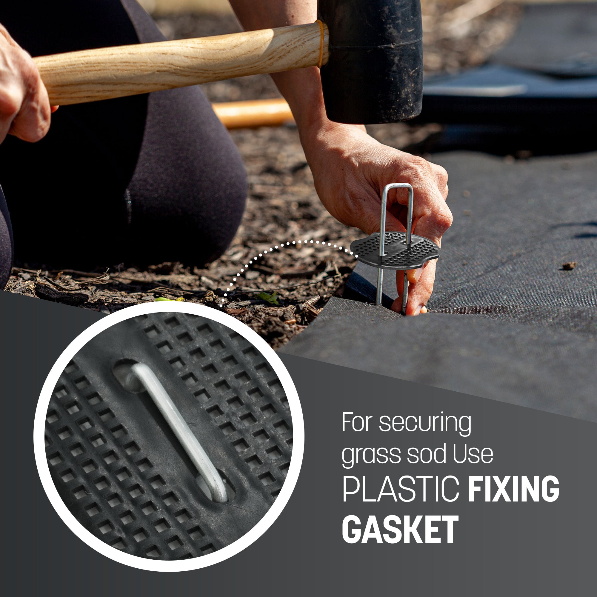 KEPLIN Garden Pegs Stakes Staples Securing Lawn, Perfect for Weed Control Membrane, Fabric, Artificial Grass, Matting & Netting - Galvanised U Shaped Nail Pins - 150mm