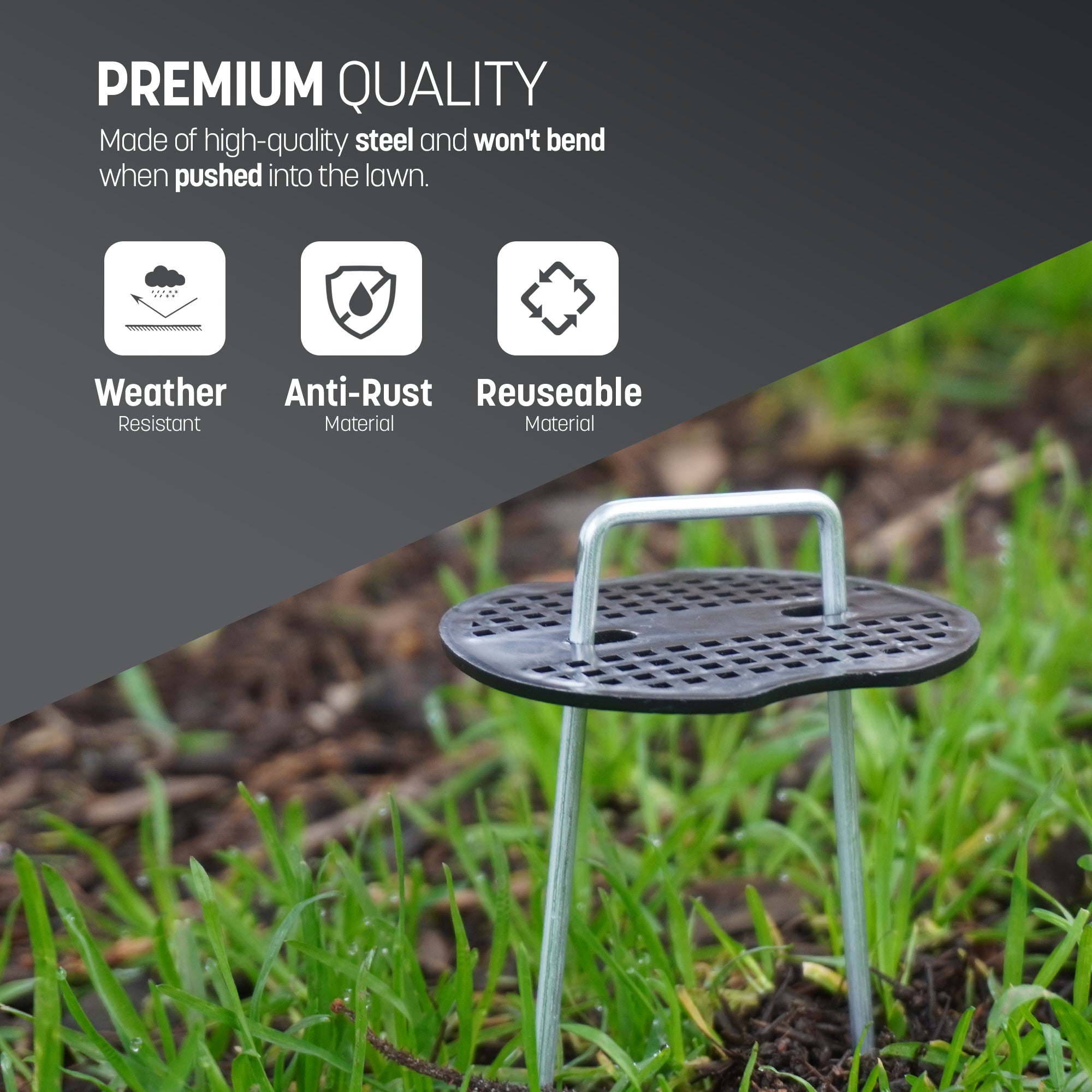 KEPLIN Garden Pegs Stakes Staples Securing Lawn, Perfect for Weed Control Membrane, Fabric, Artificial Grass, Matting & Netting - Galvanised U Shaped Nail Pins - 150mm