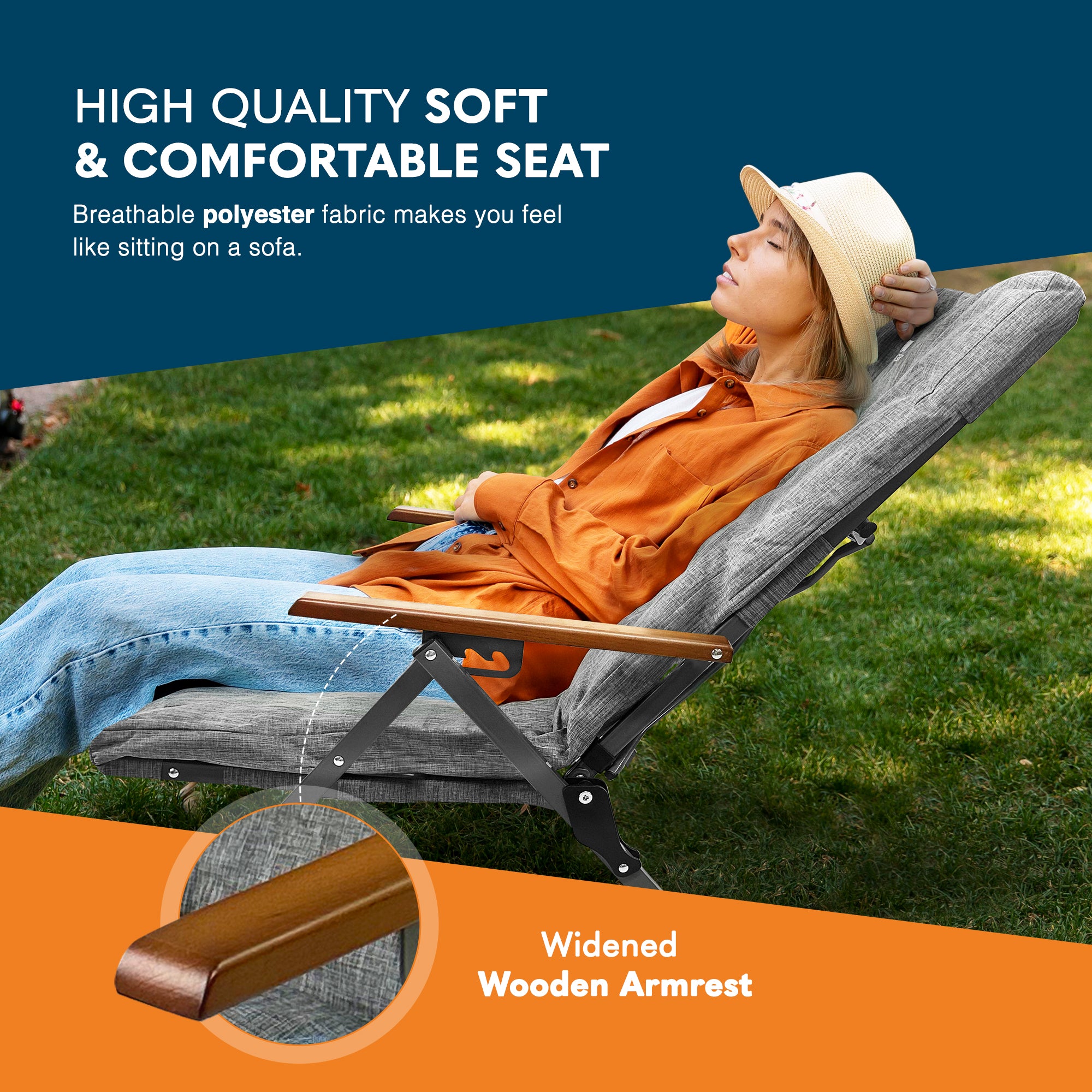 Voyager Luxury Camping Chair – 150kg Load Capacity, Portable &Comfortable –Stable Folding Chair with Innovative Design, Easy Setup & Storage –Durable, for Outdoor & Travel