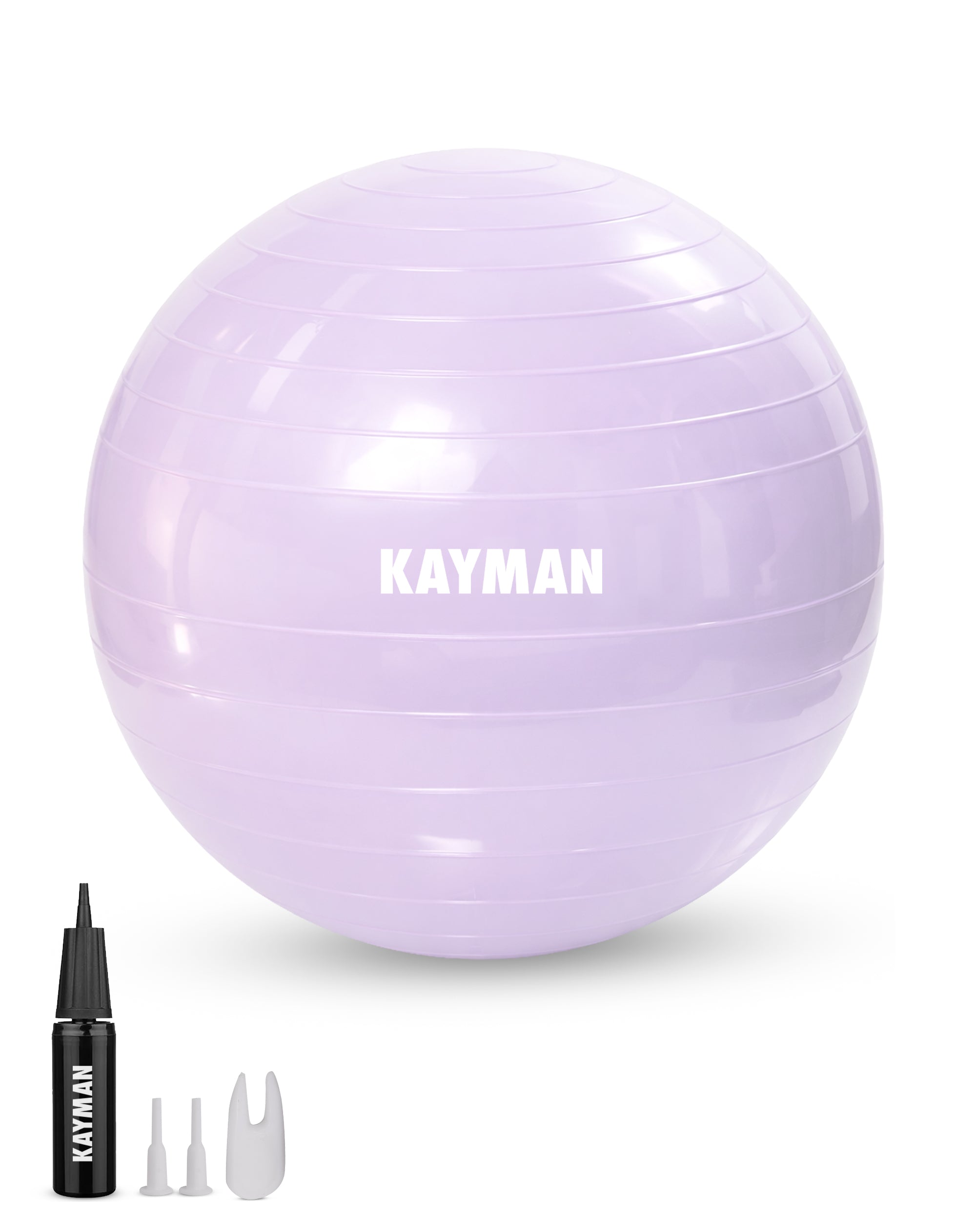 KAYMAN Exercise Ball - Anti-Burst System, Non-Slip Rings, Durable Material, Easy to Inflate, Ideal for Yoga, Pilates, Fitness, Balance Training, Gym, and Home Workouts
