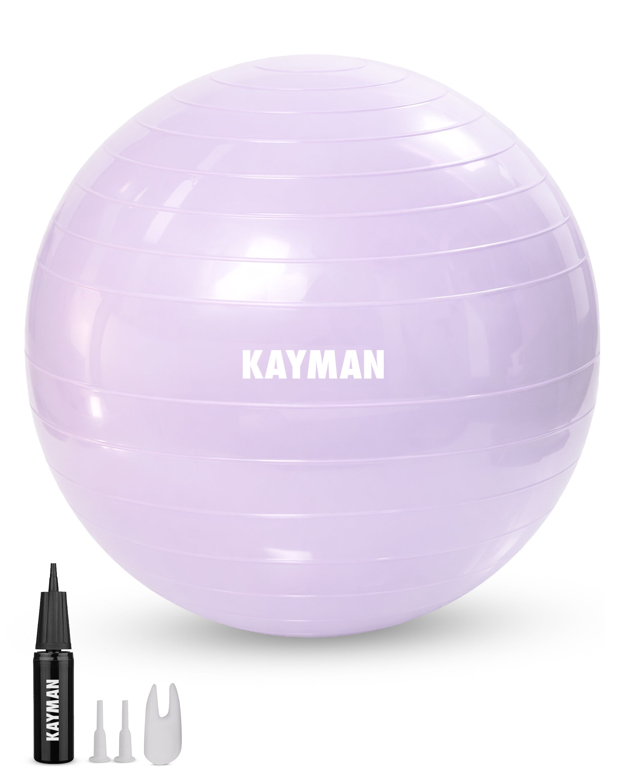 KAYMAN Exercise Ball - Anti-Burst System, Non-Slip Rings, Durable Material, Easy to Inflate, Ideal for Yoga, Pilates, Fitness, Balance Training, Gym, and Home Workouts