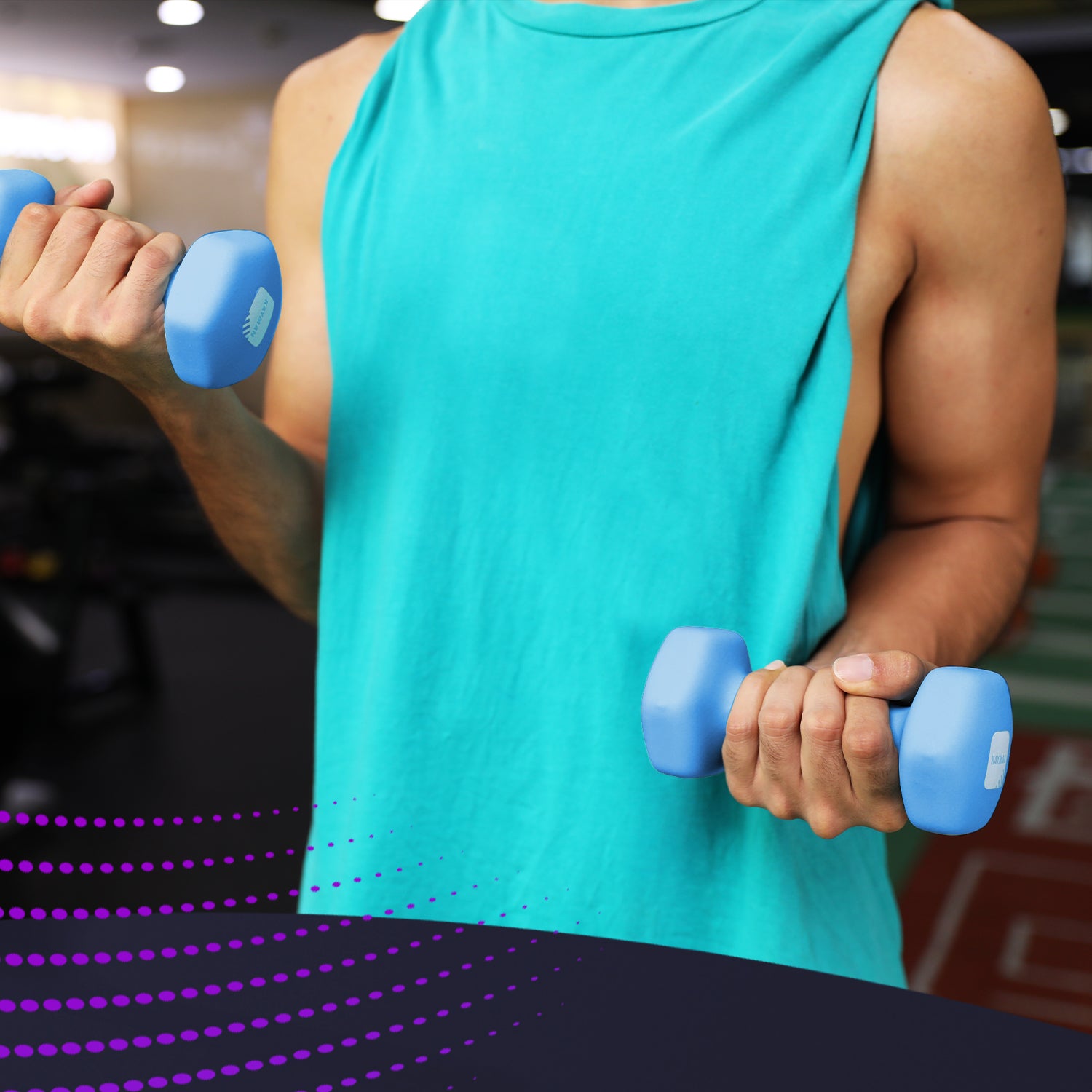 KAYMAN Neoprene Dumbbell Pair with Anti-Slip Grip, Hex Edges, Water-Resistant Surface & Workout Poster Guide - Weight Set for Home, Gym & Fitness Training Equipment (1kg 2kg 3kg 4kg 5kg 6kg 8kg 10kg)