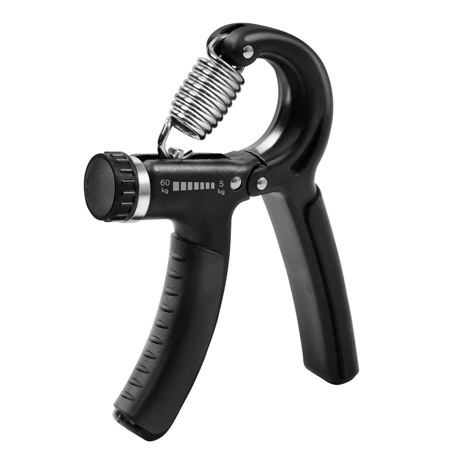 Kayman Grip Strengtheners - Adjustable Resistance Hand Exerciser - Strength Training for Forearm, Wrist & Hand - Durable PP+TPR - Fits All Hand Sizes ( Black )